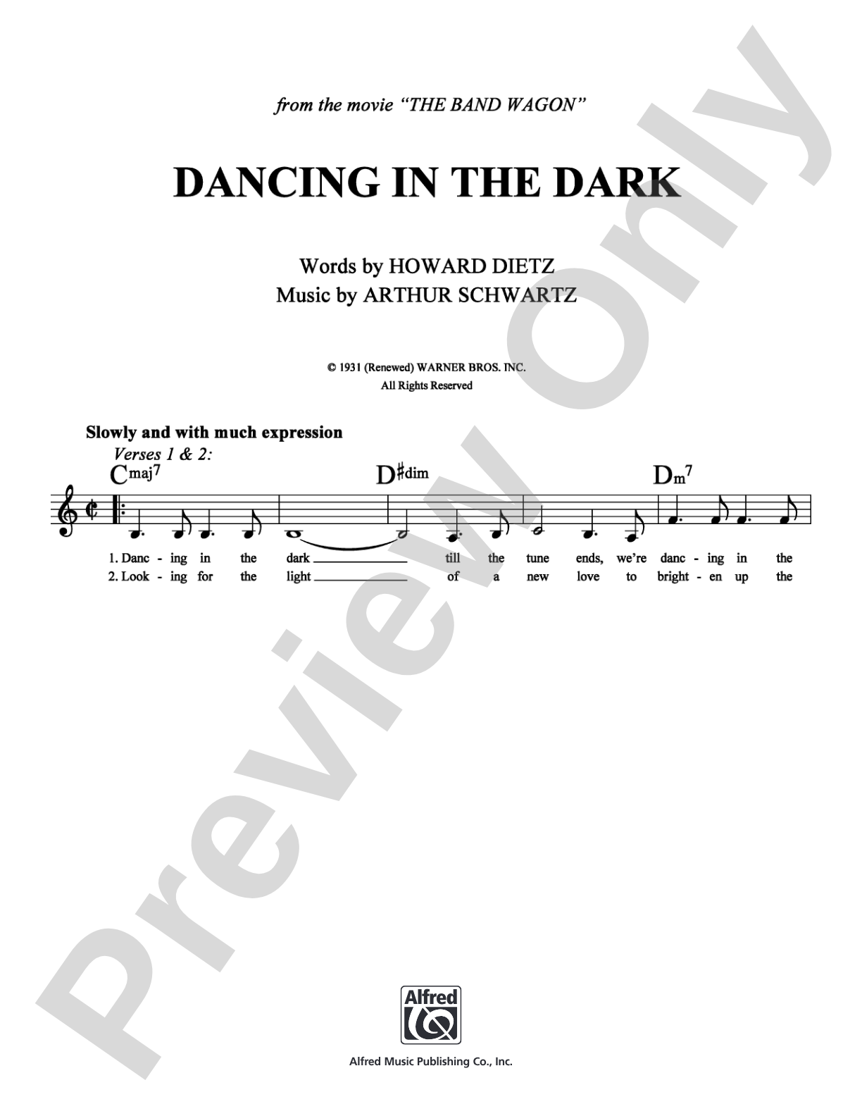 Dancing in the Dark: Lead Sheet Digital Sheet Music
