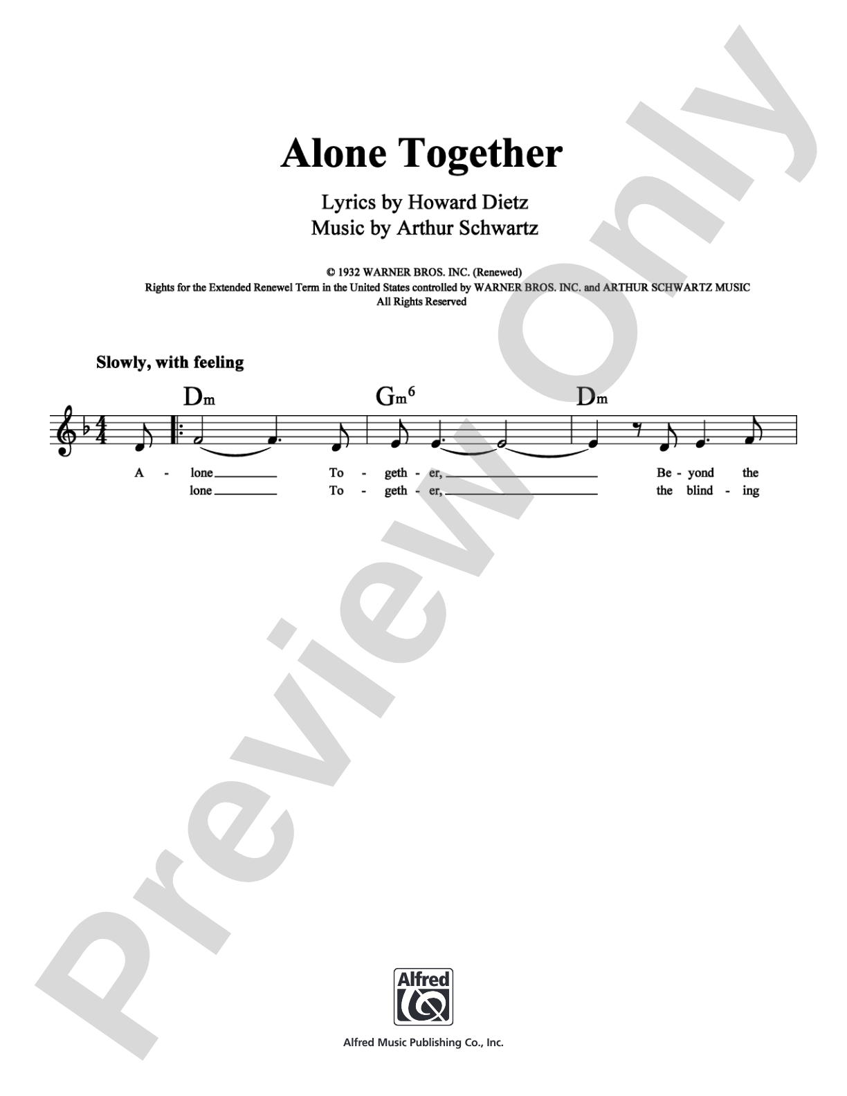 Alone Together: Lead Sheet Digital Sheet Music