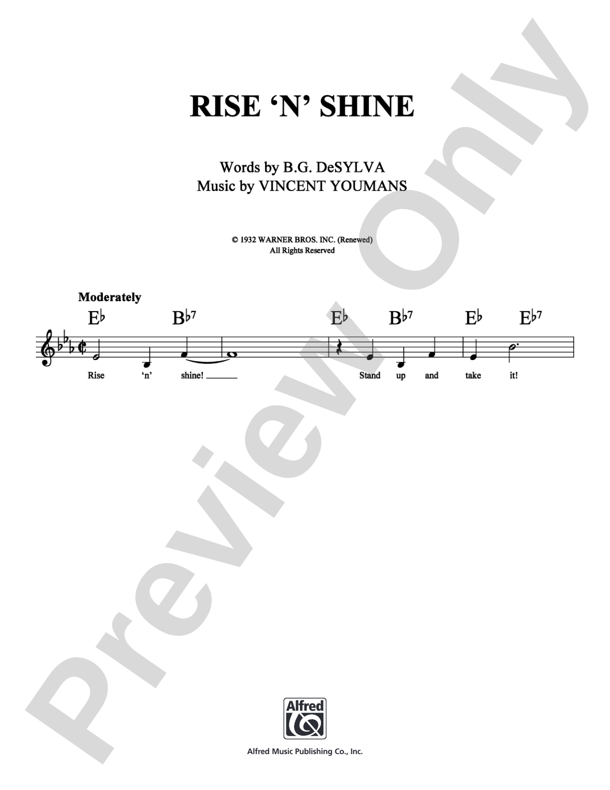 Rise 'n' Shine: Lead Sheet Digital Sheet Music