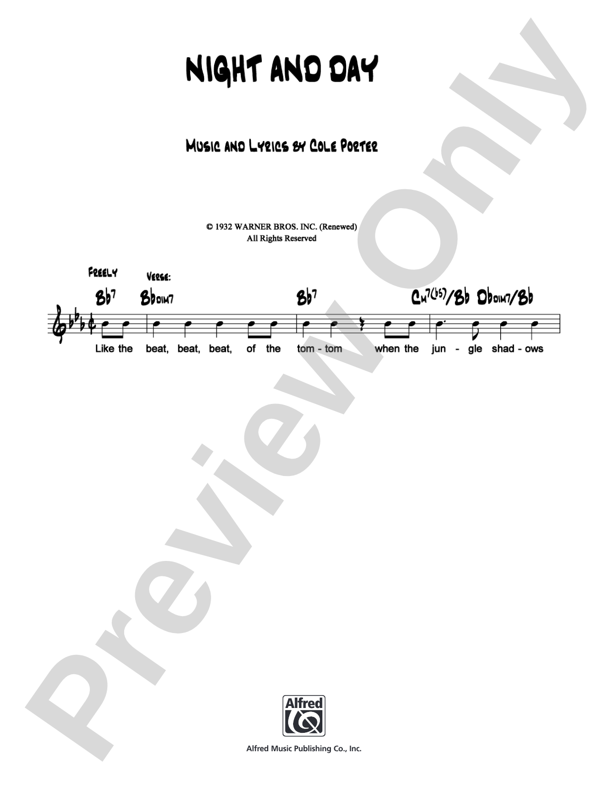 Night and Day: Lead Sheet Digital Sheet Music