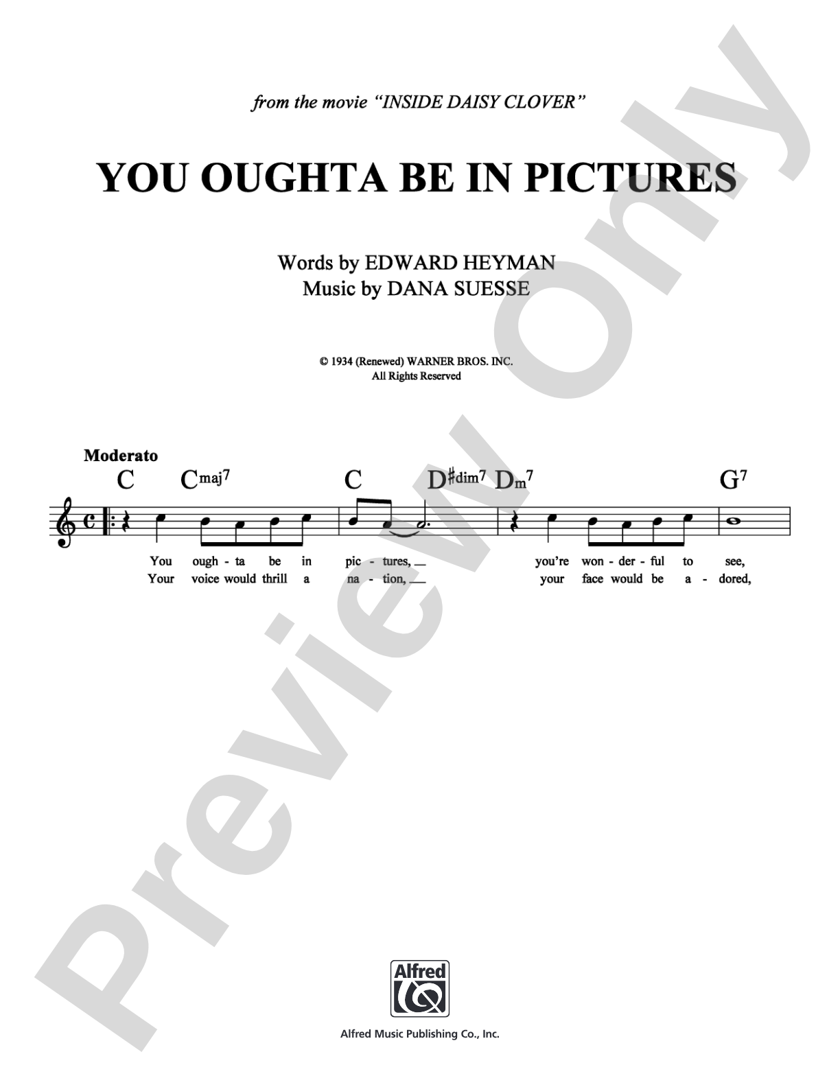 You Oughta Be In Pictures: Lead Sheet Digital Sheet Music