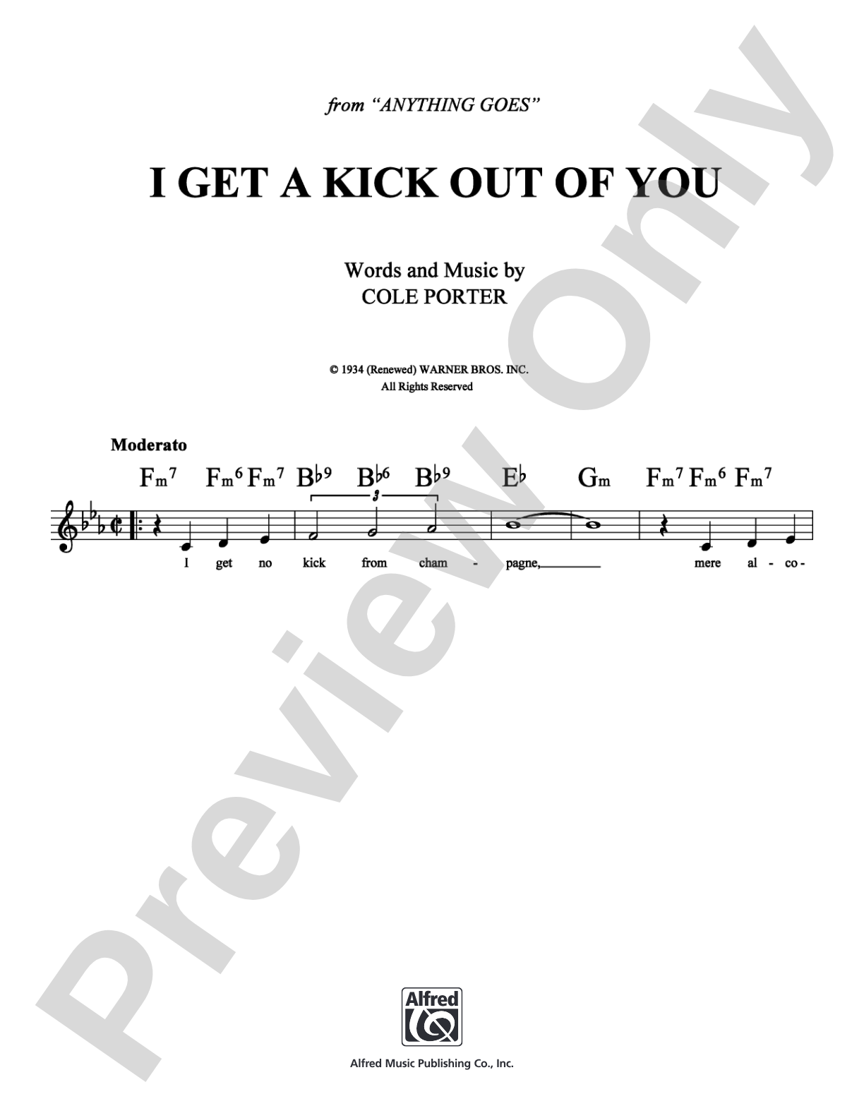I Get a Kick Out of You: Lead Sheet Digital Sheet Music
