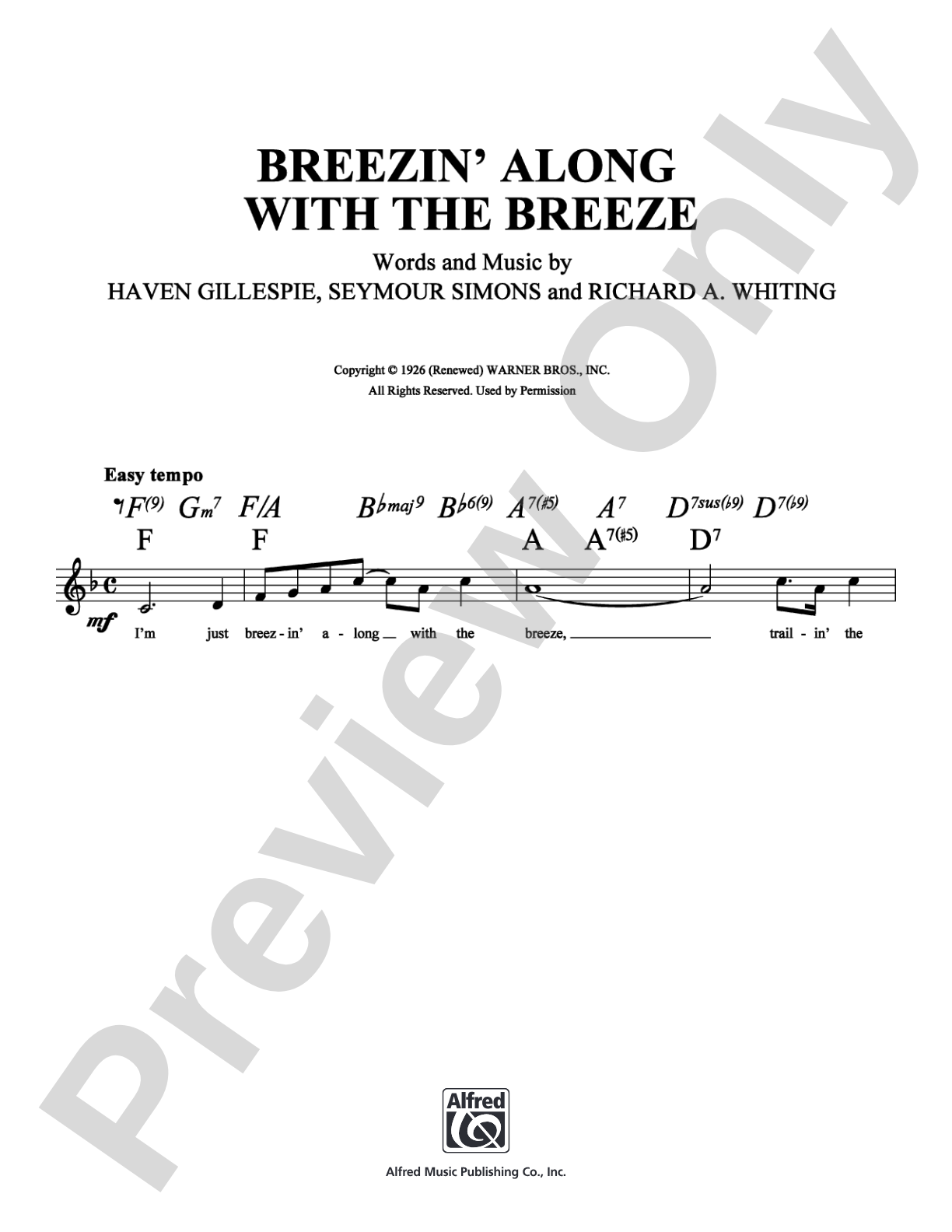 Breezin' Along with the Breeze: Lead Sheet Digital Sheet Music