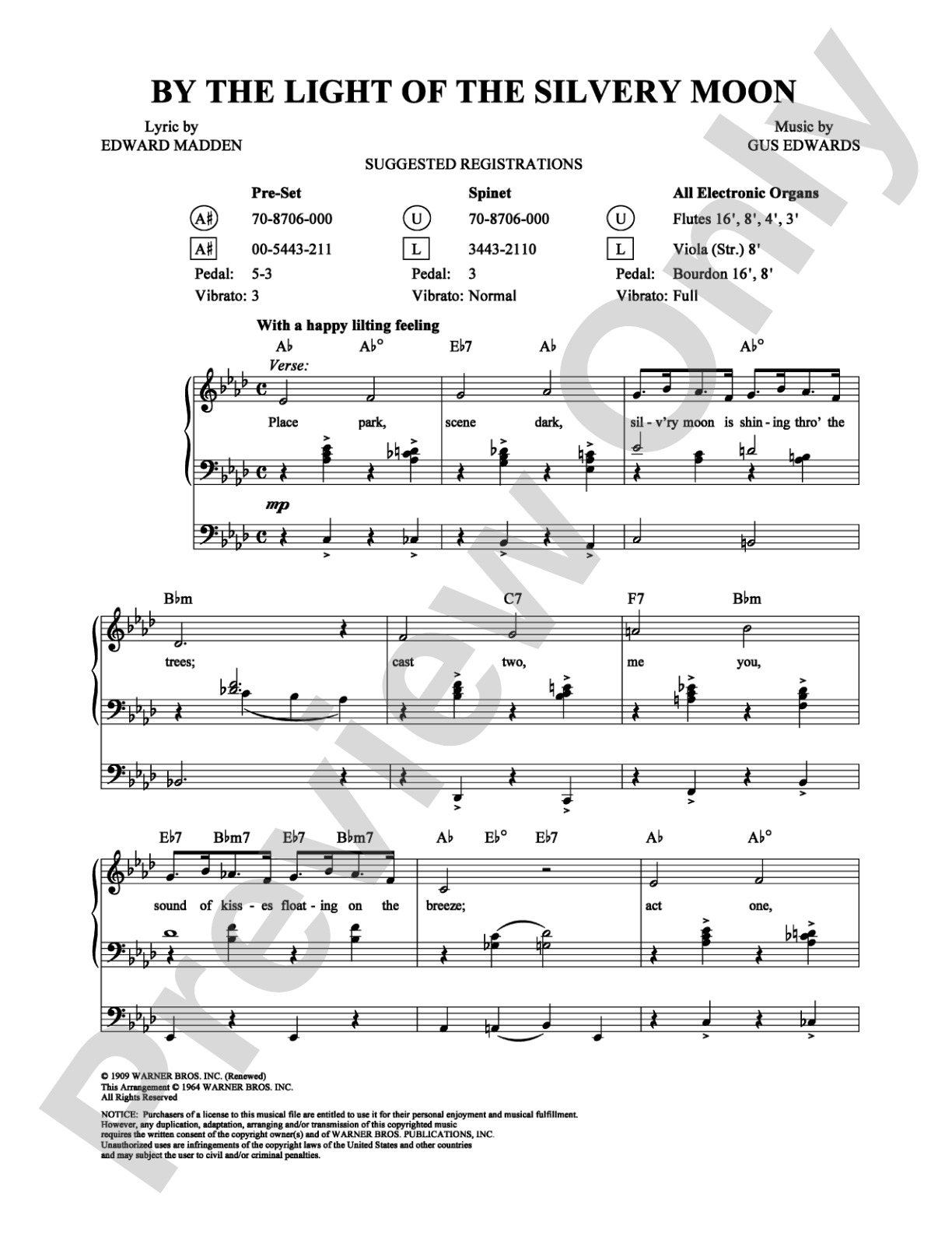 By the Light of the Silvery Moon: Organ Digital Sheet Music