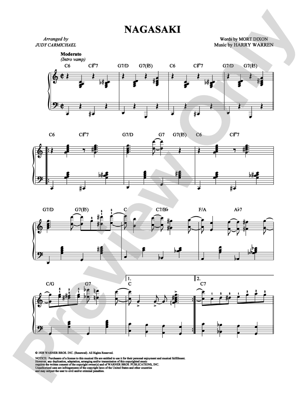 Nagasaki: Piano Digital Sheet Music