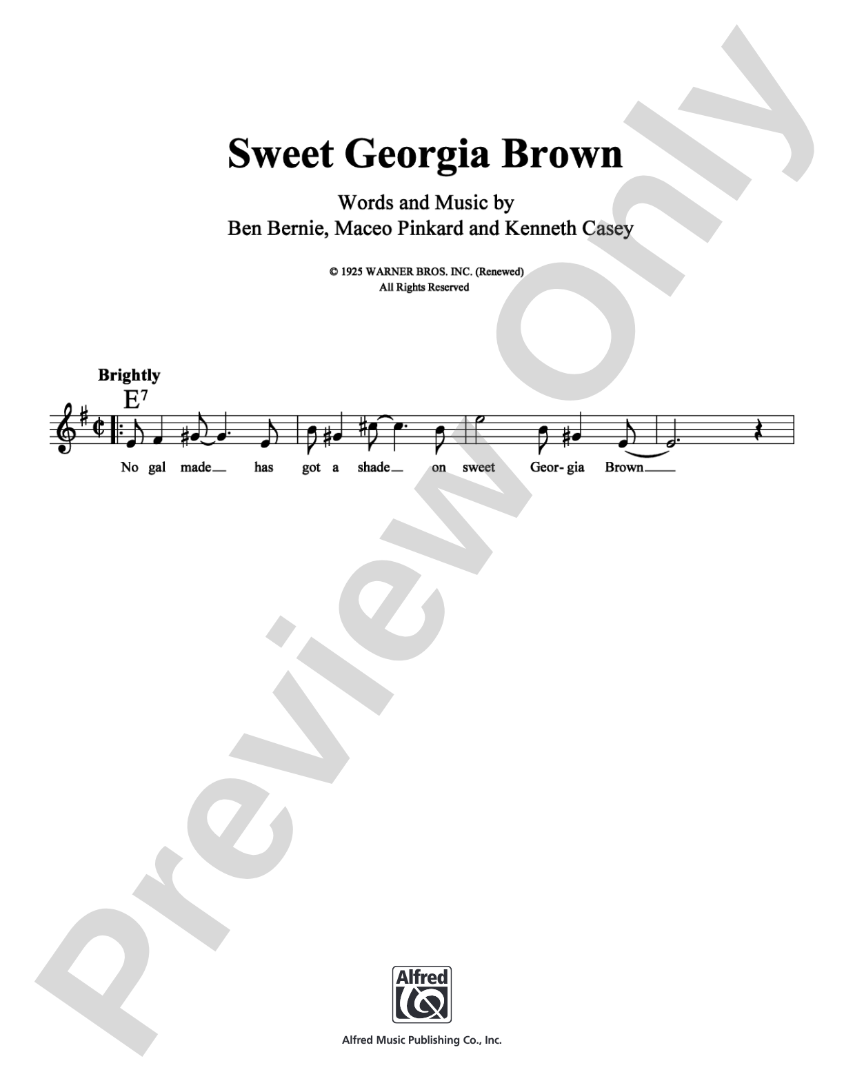 Sweet Georgia Brown: Lead Sheet Digital Sheet Music