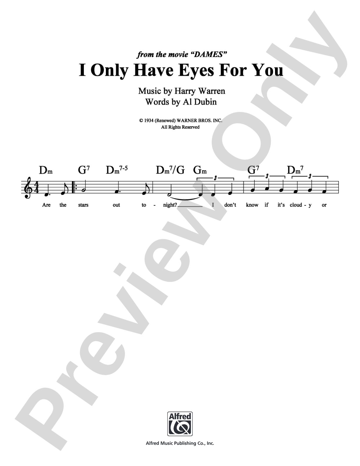 I Only Have Eyes For You: Lead Sheet Digital Sheet Music