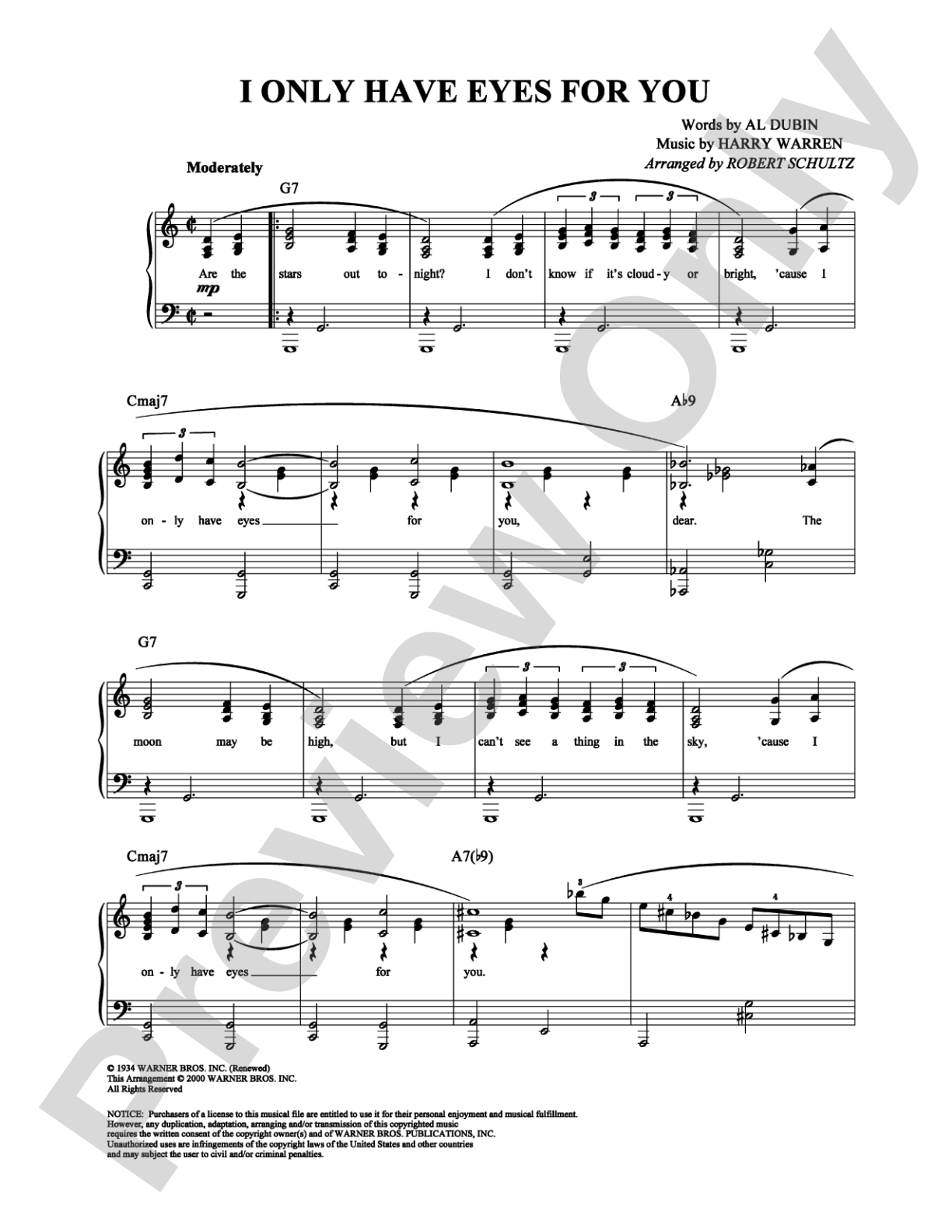 I Only Have Eyes for You: Piano/Vocal/Chords Digital Sheet Music