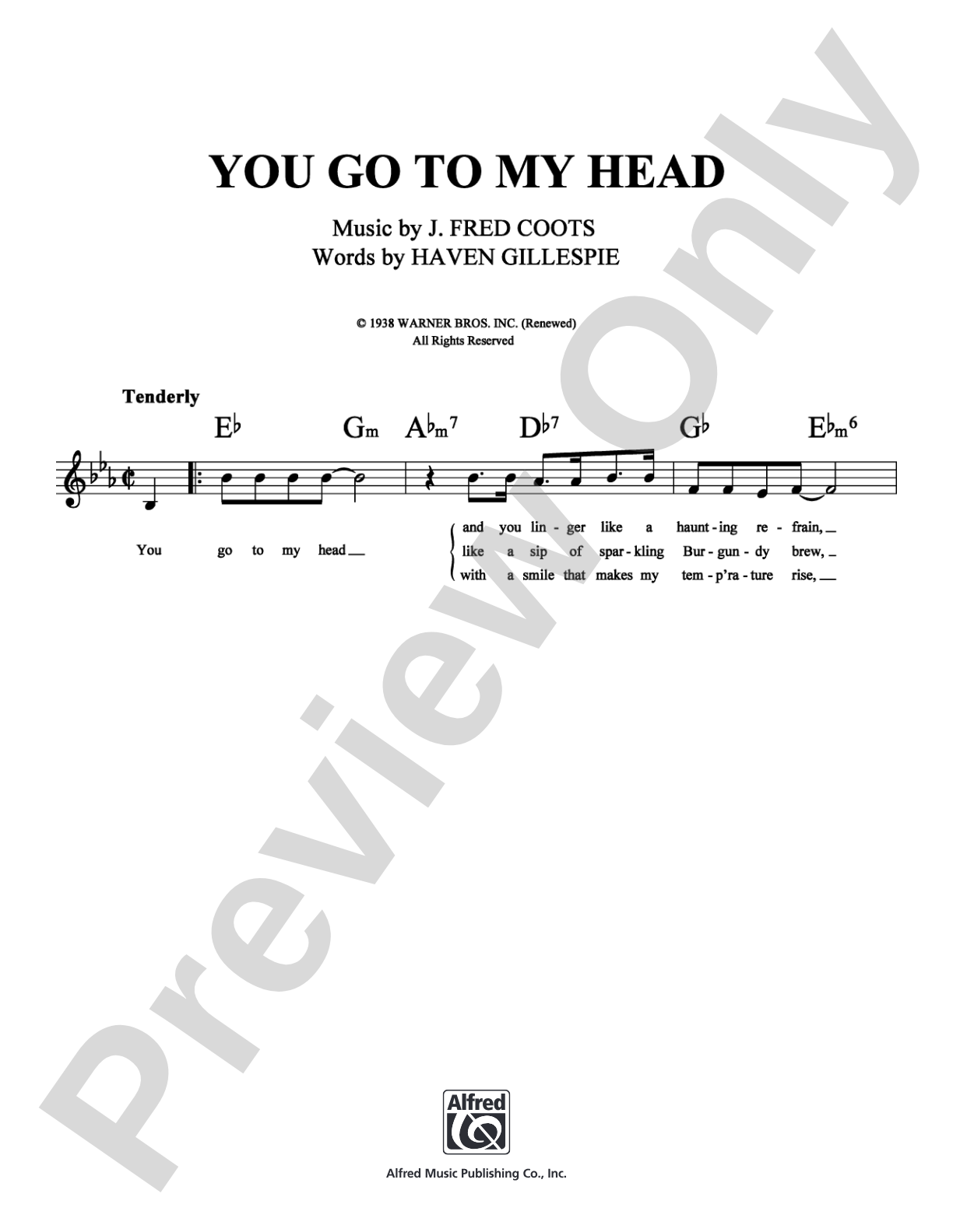 You Go To My Head: Lead Sheet Digital Sheet Music