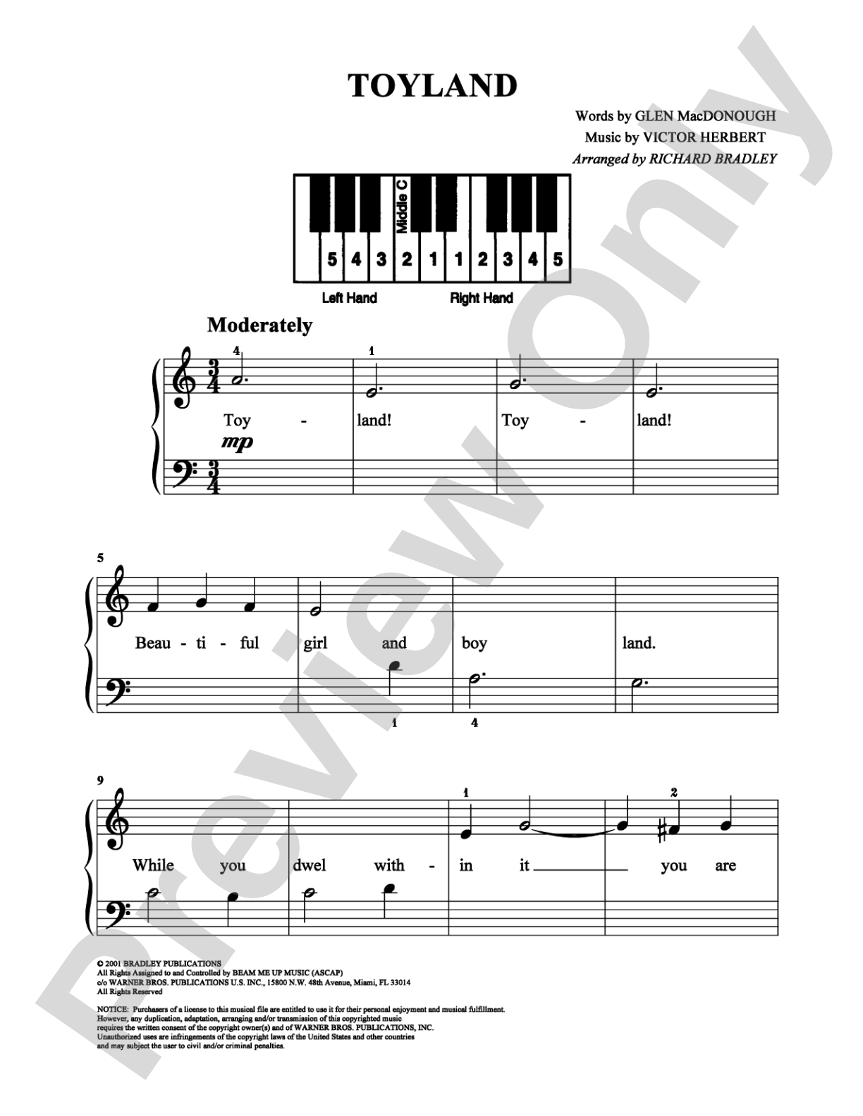 Toyland: Easy Piano Digital Sheet Music