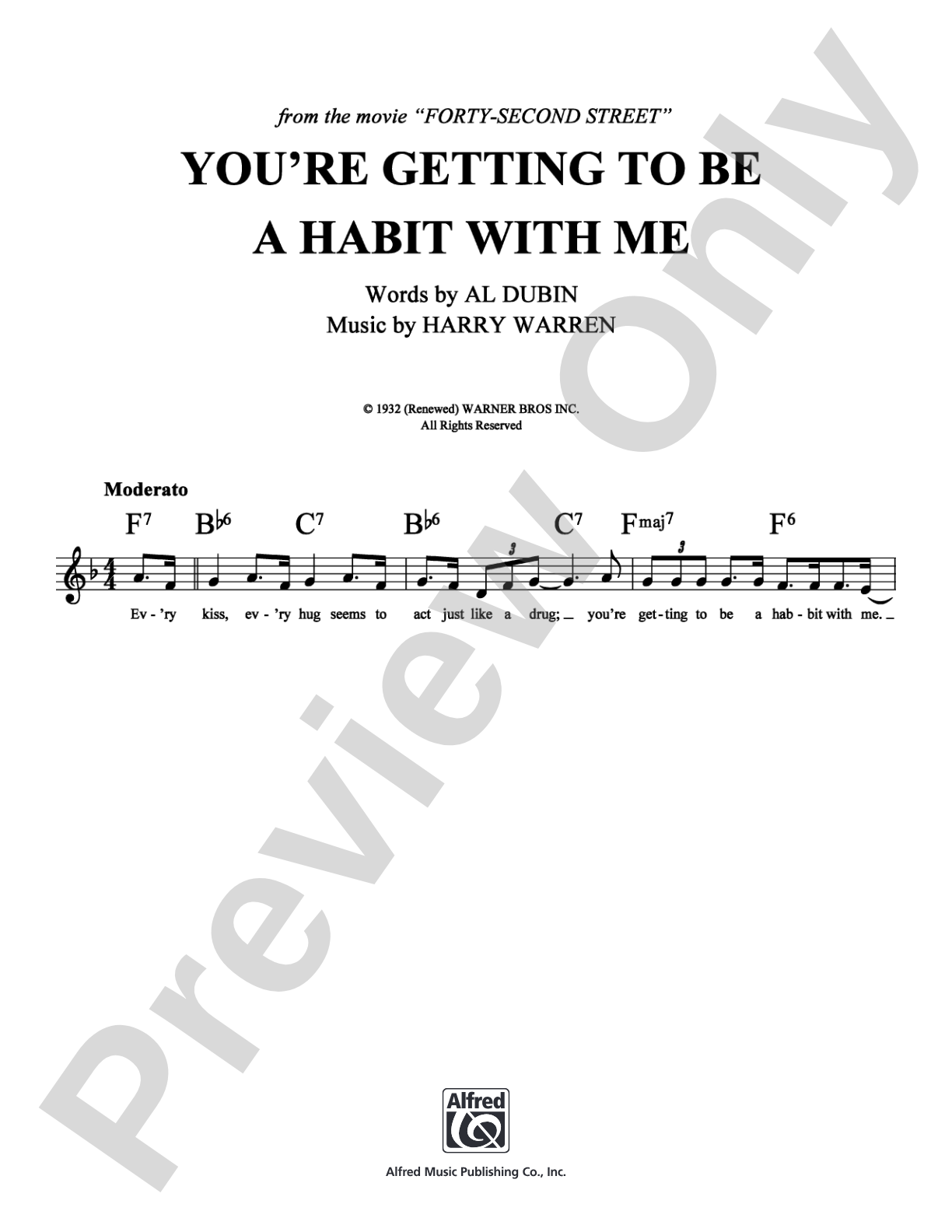 You're Getting To Be A Habit With Me: Lead Sheet Digital Sheet Music