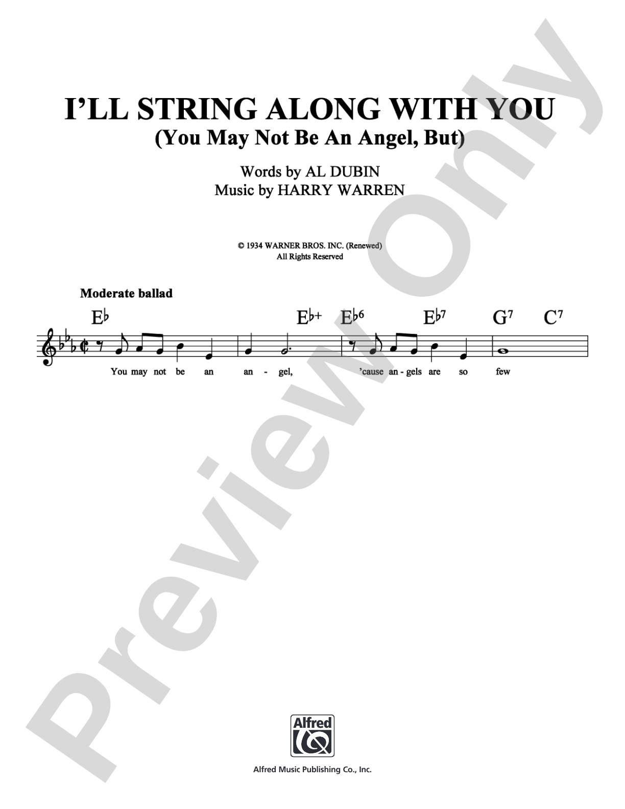 I'll String Along with You: Lead Sheet Digital Sheet Music