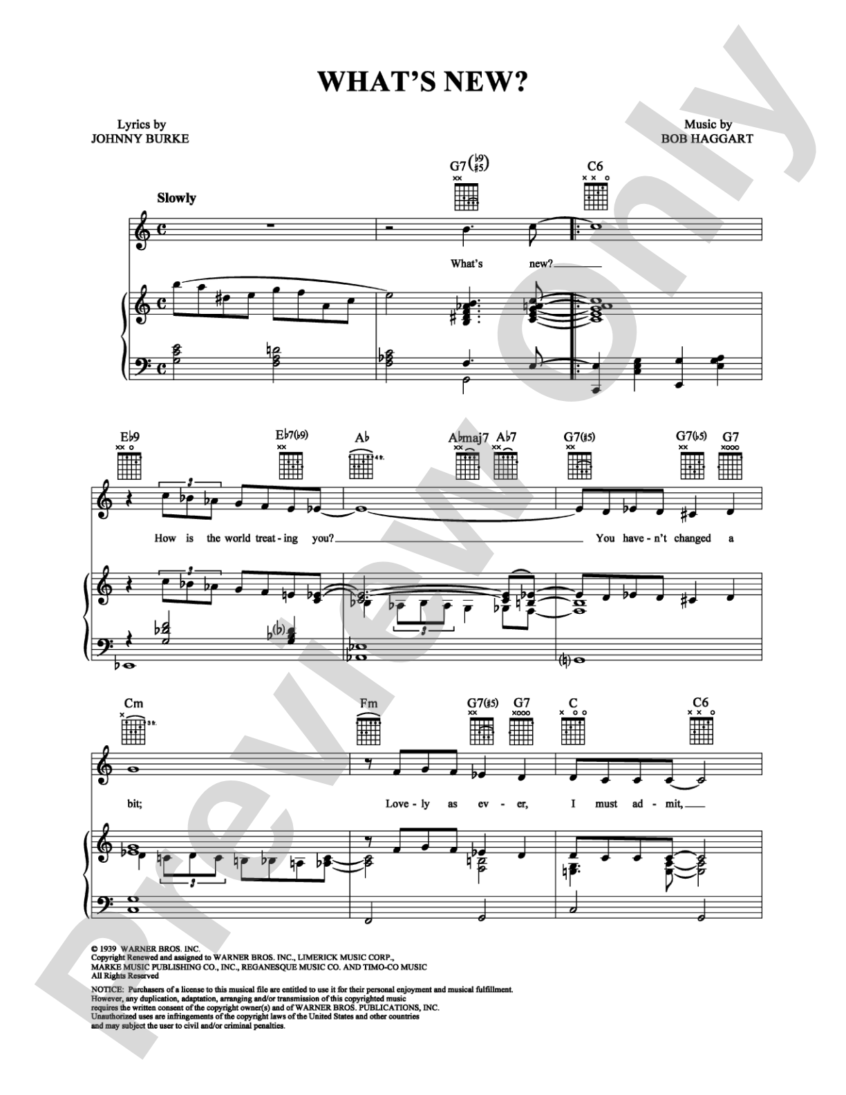 What's New?: Piano/Vocal/Chords Digital Sheet Music