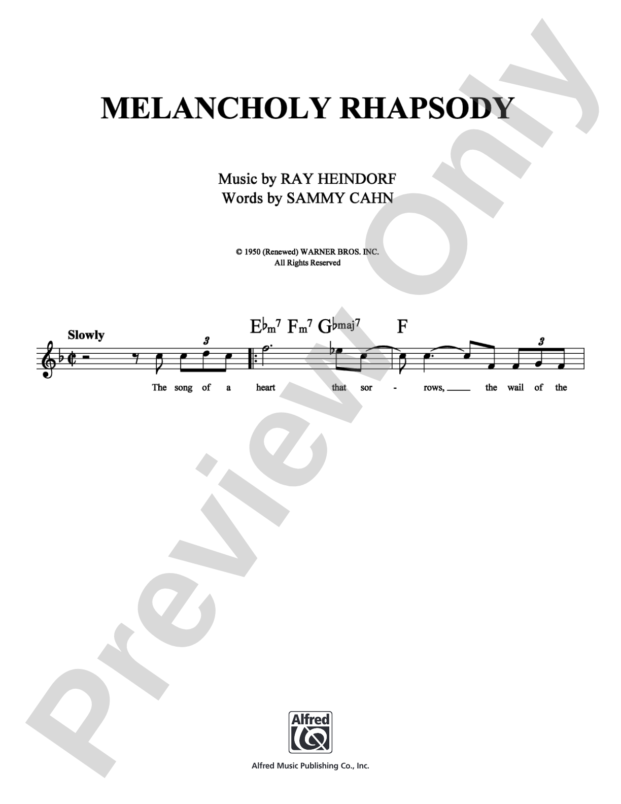 Melancholy Rhapsody: Lead Sheet Digital Sheet Music