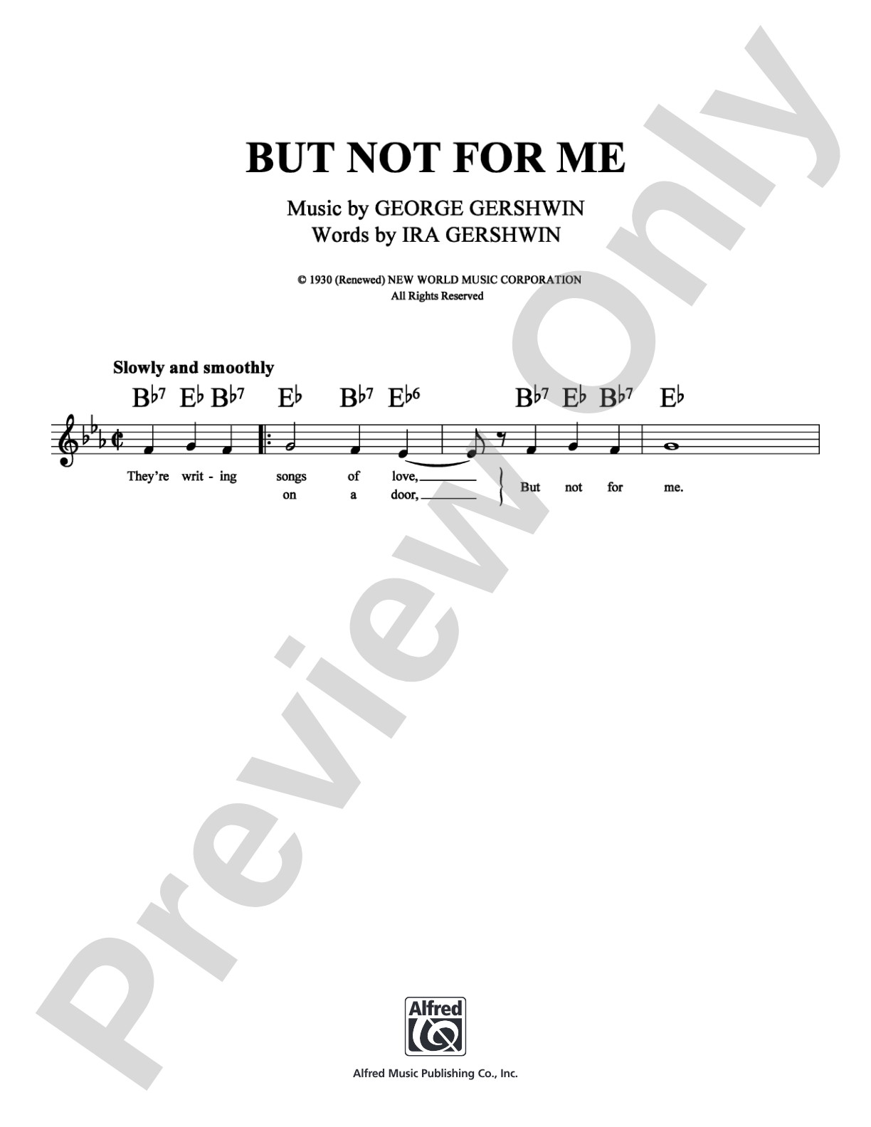 But Not For Me: Lead Sheet Digital Sheet Music