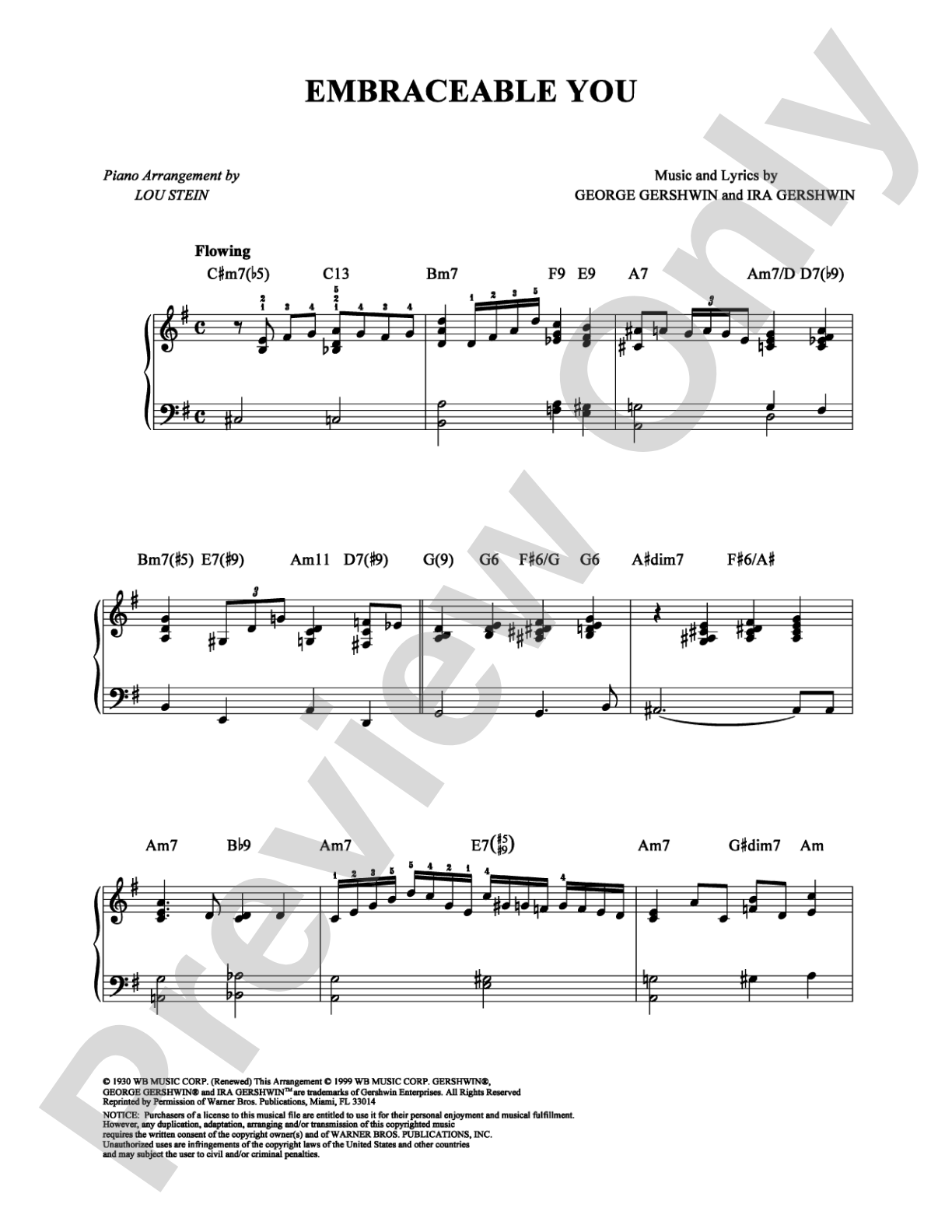 Embraceable You: Piano Digital Sheet Music