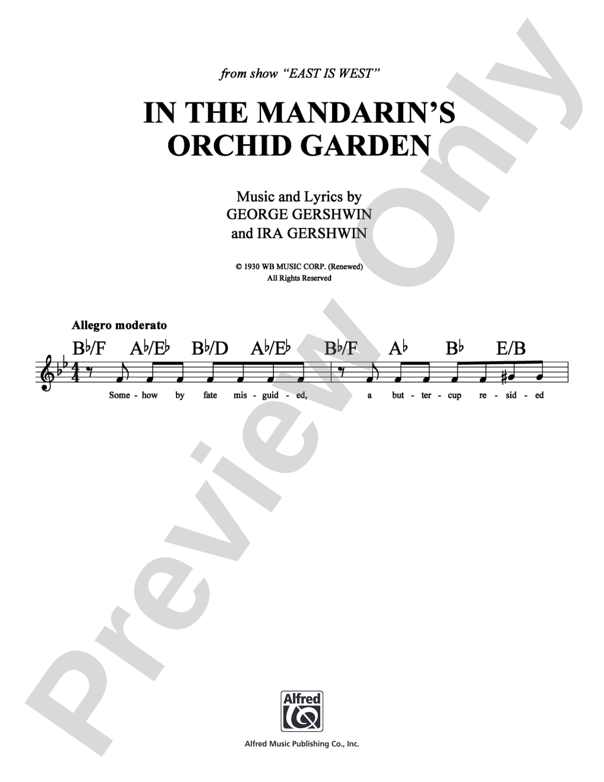 In the Mandarin's Orchid Garden: Lead Sheet Digital Sheet Music
