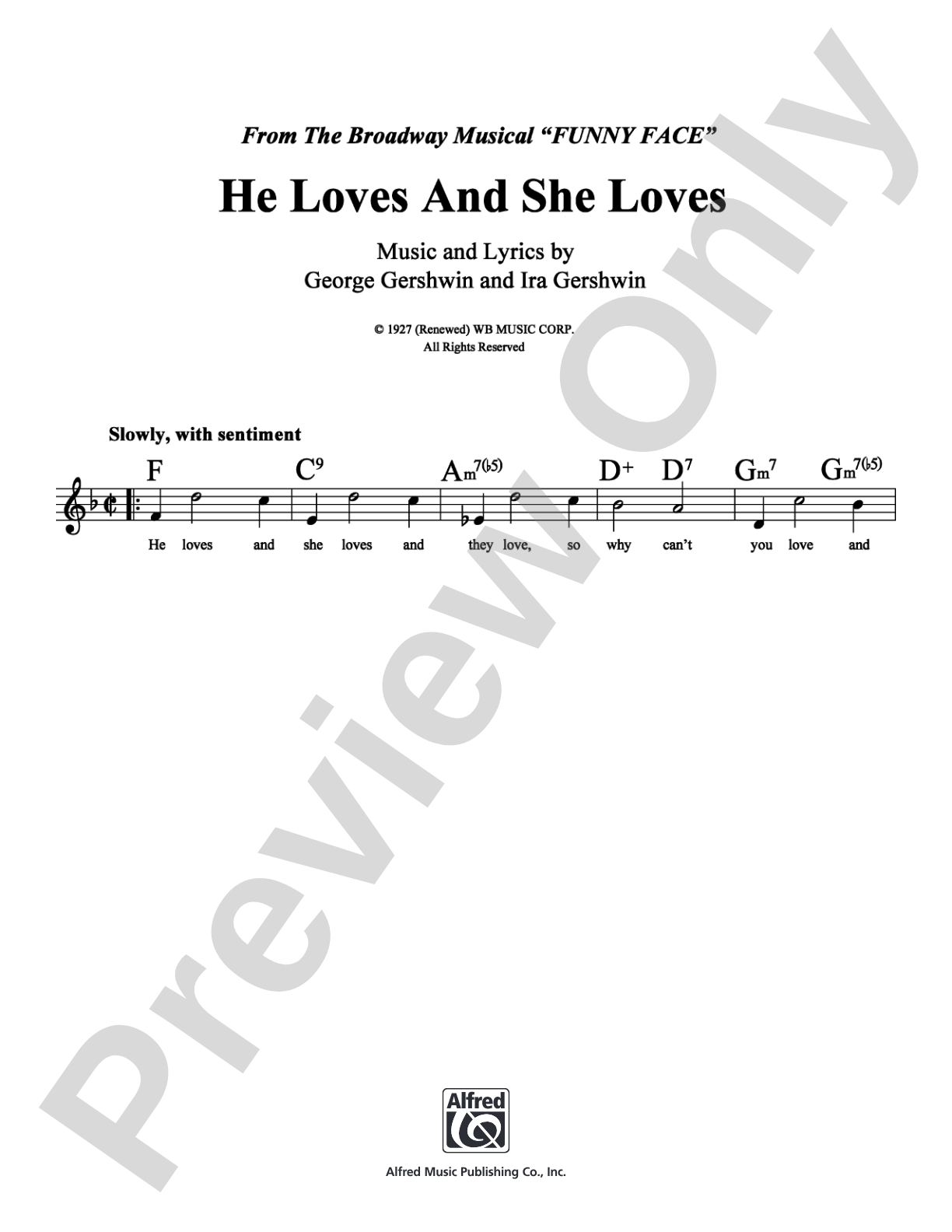 He Loves and She Loves: Lead Sheet Digital Sheet Music