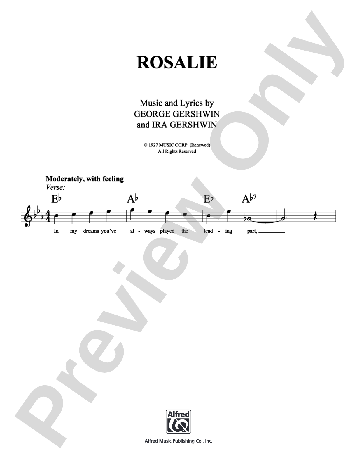 Rosalie: Lead Sheet Digital Sheet Music