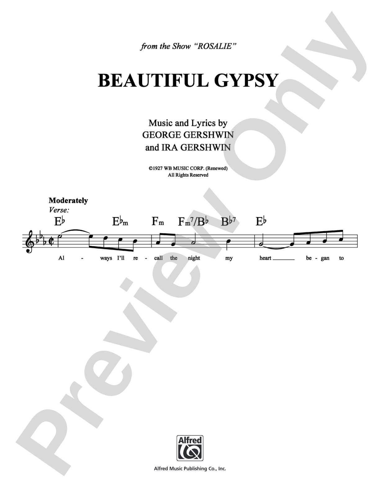 Beautiful Gypsy: Lead Sheet Digital Sheet Music