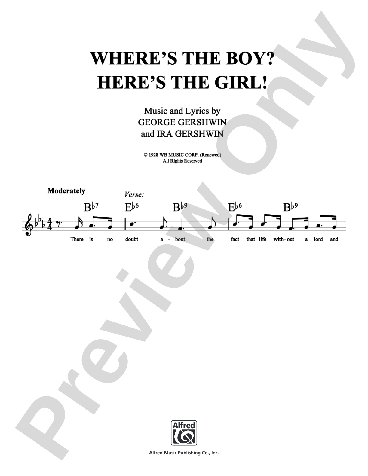 Where's the Boy? Here's the Girl!: Lead Sheet Digital Sheet Music