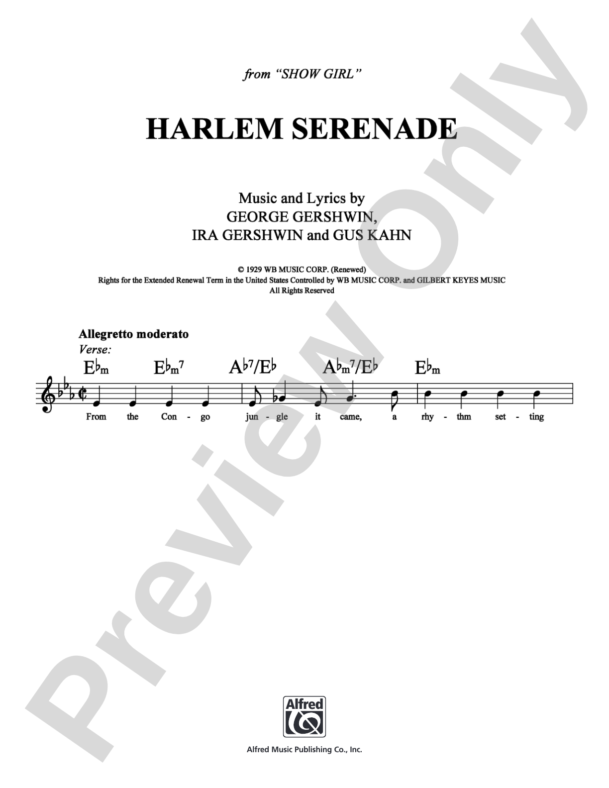 Harlem Serenade: Lead Sheet Digital Sheet Music