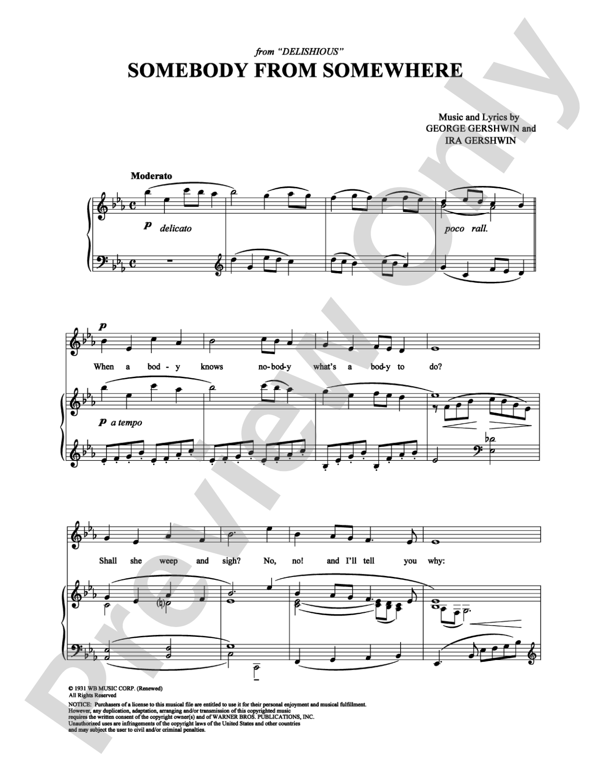 Somebody from Somewhere: Piano/Vocal/Chords Digital Sheet Music