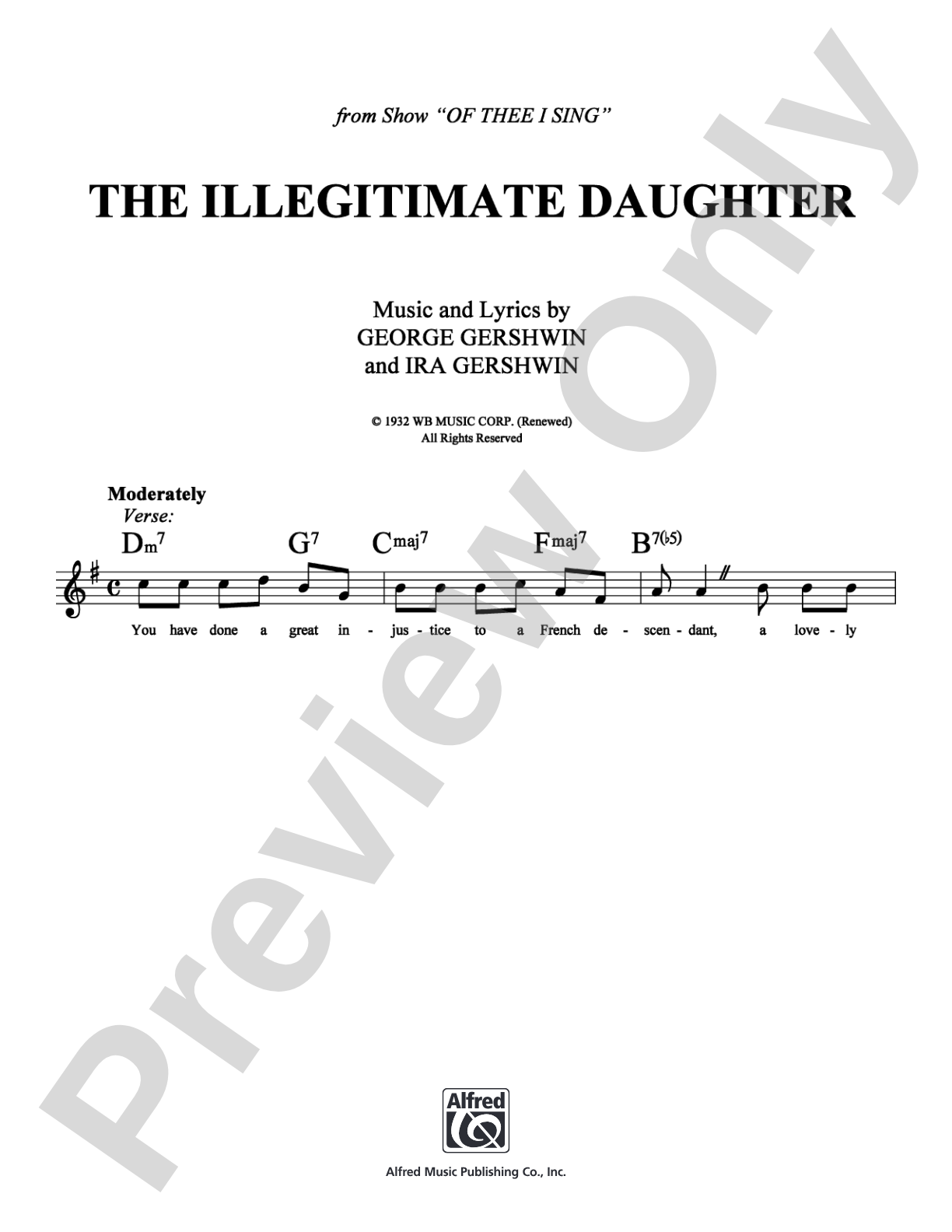 The Illegitimate Daughter: Lead Sheet Digital Sheet Music