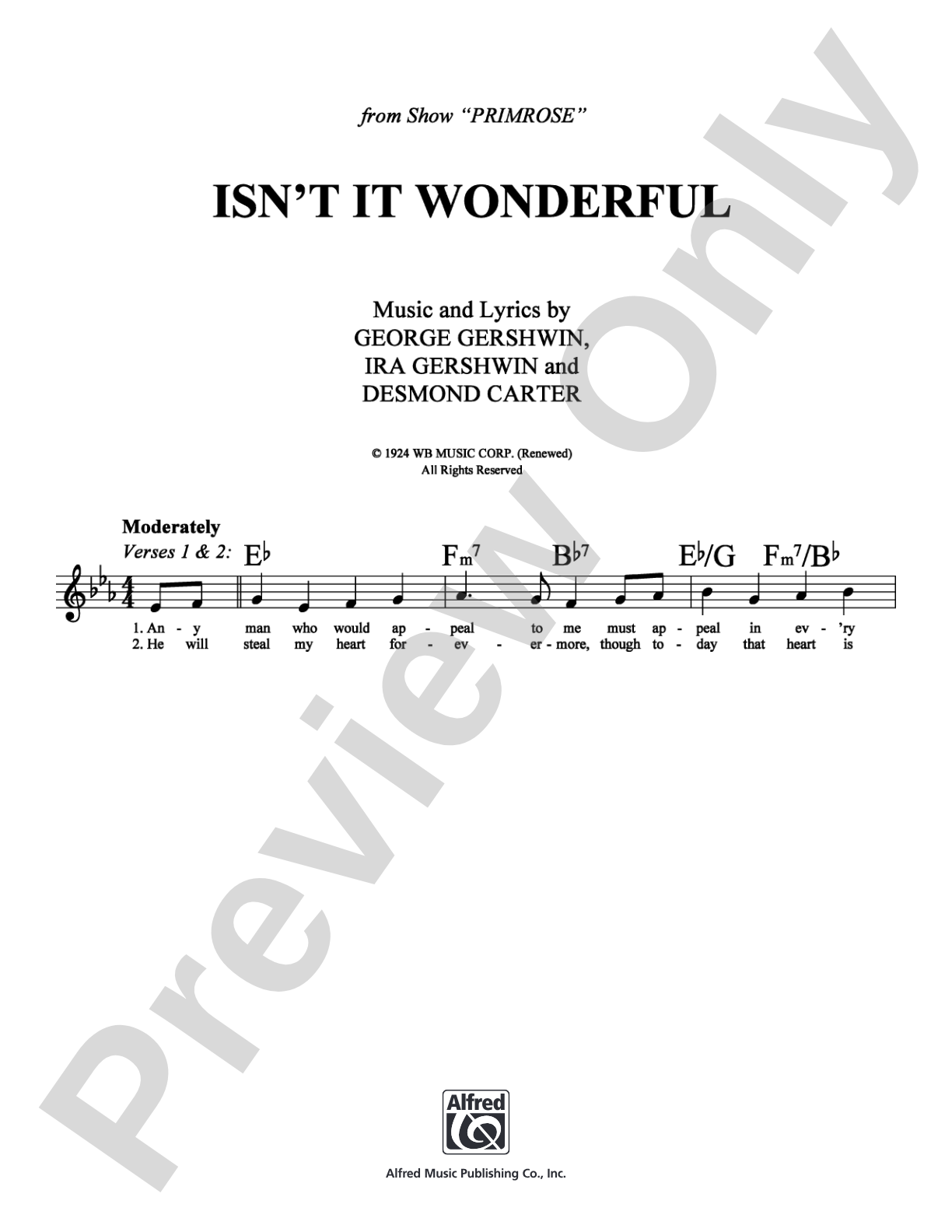 Isn't it Wonderful: Lead Sheet Digital Sheet Music