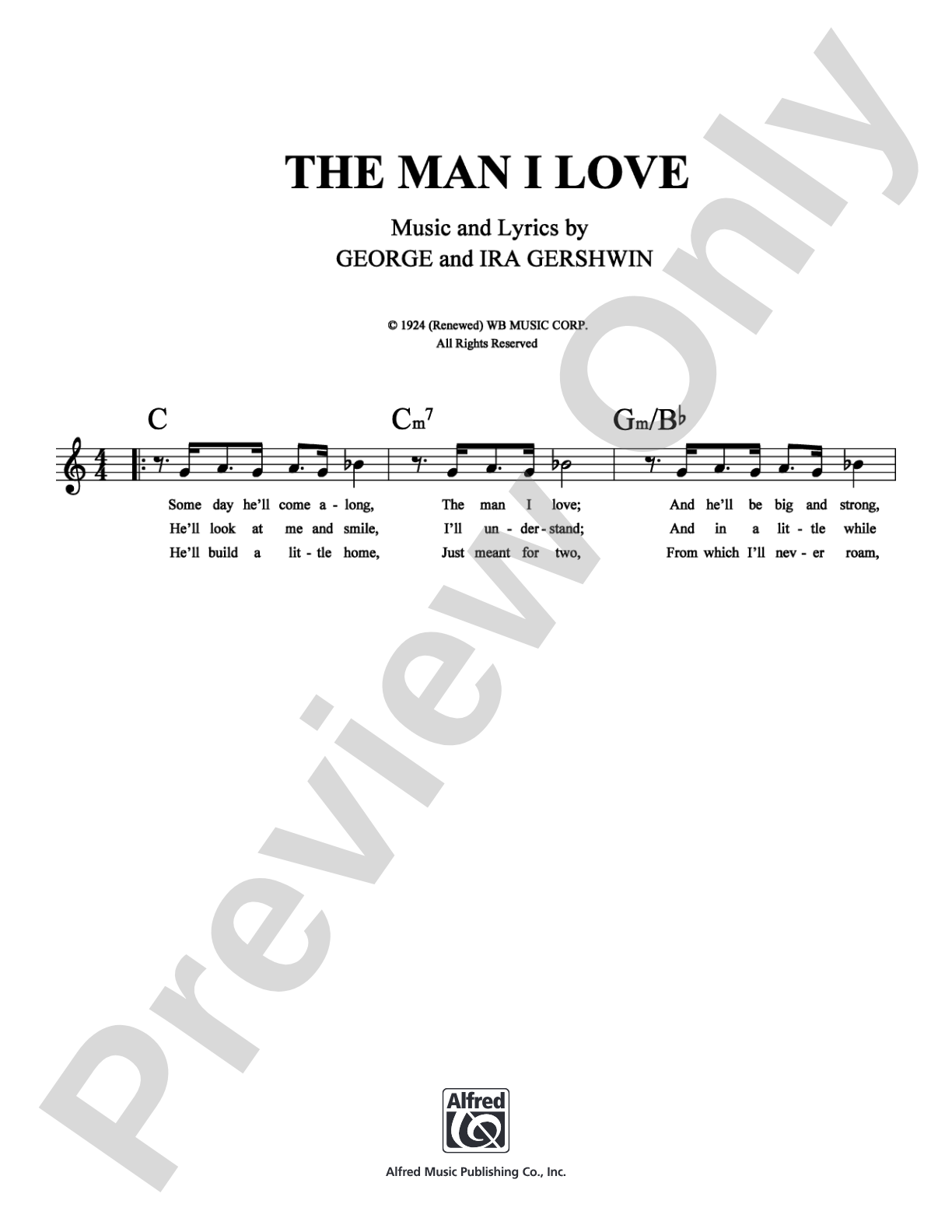 The Man I Love: Lead Sheet Digital Sheet Music
