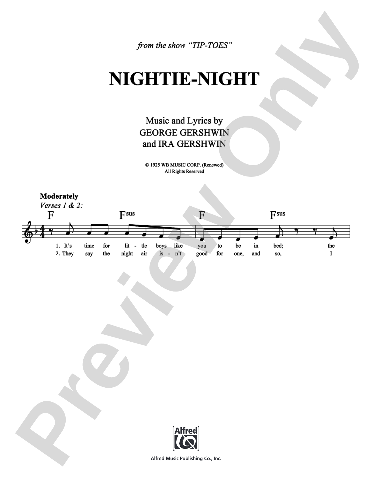 Nightie-Night: Lead Sheet Digital Sheet Music