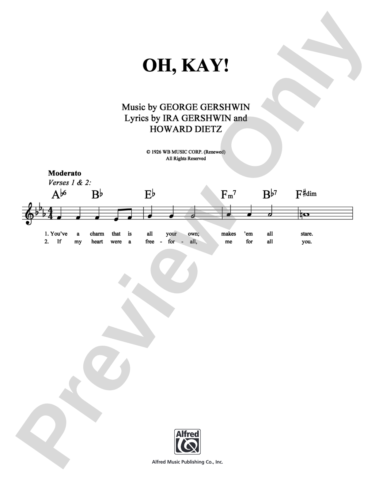 Oh, Kay!: Lead Sheet Digital Sheet Music