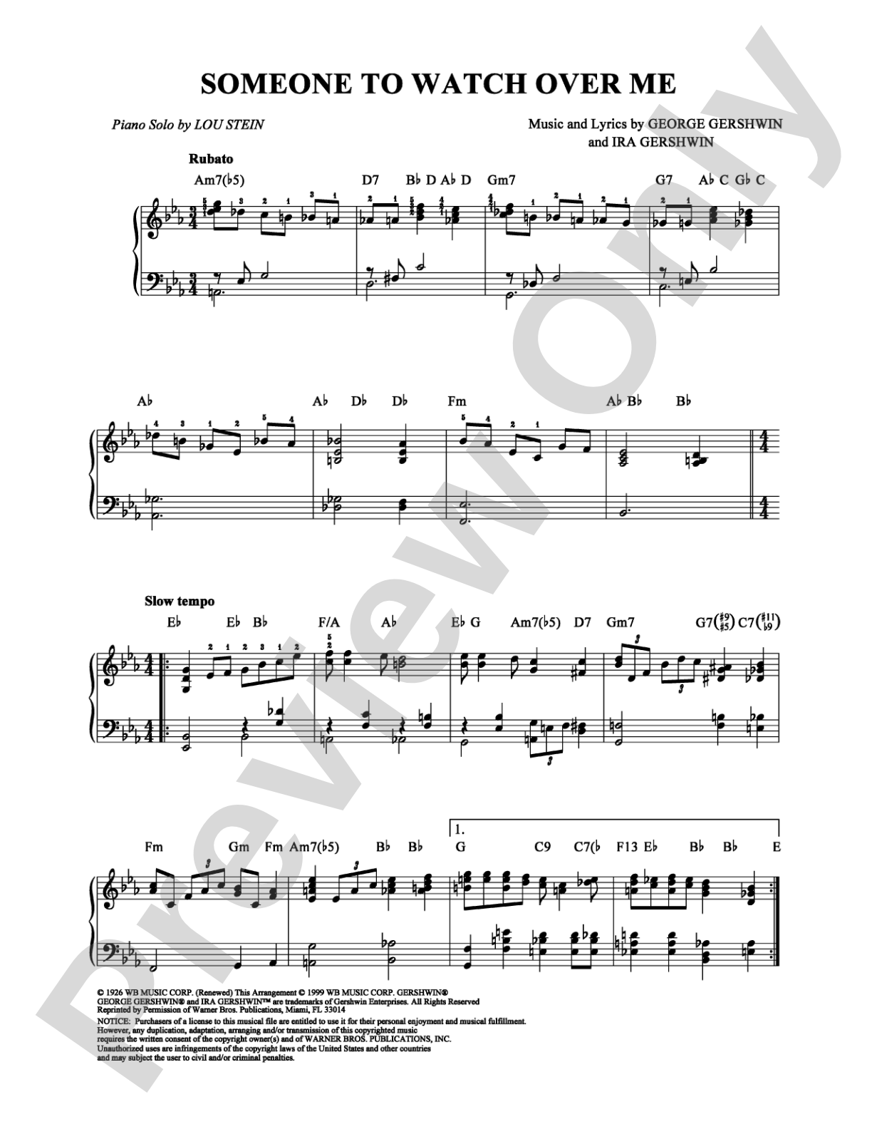 Someone To Watch Over Me: Piano Digital Sheet Music