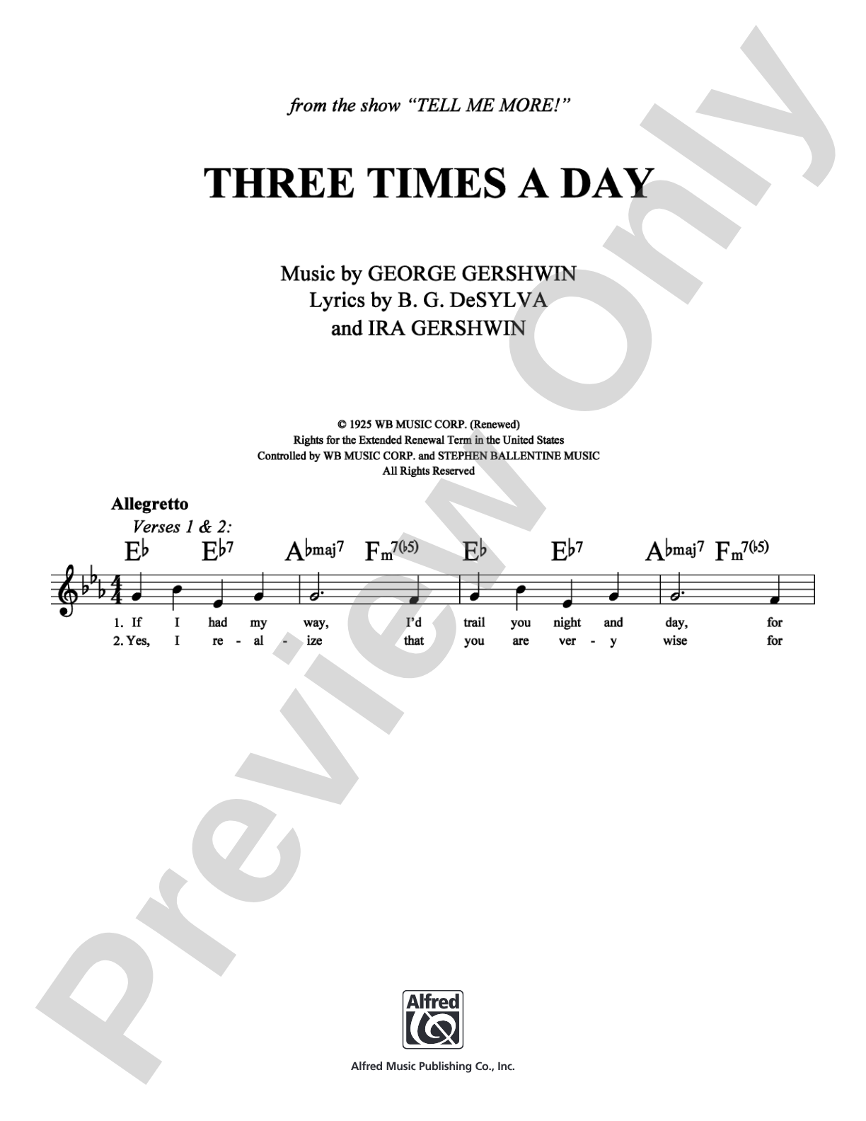 Three Times a Day: Lead Sheet Digital Sheet Music