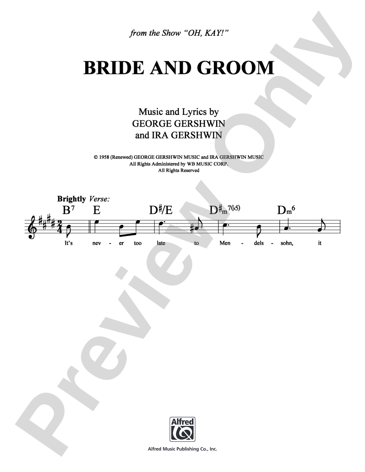 Bride and Groom: Lead Sheet Digital Sheet Music