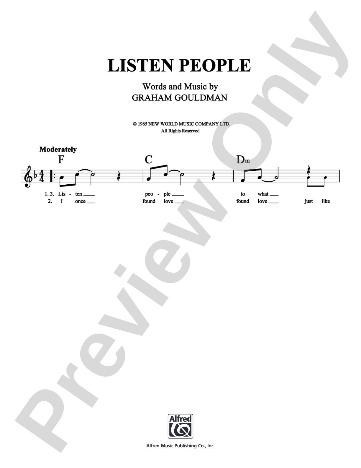 Listen People: Lead Sheet Digital Sheet Music