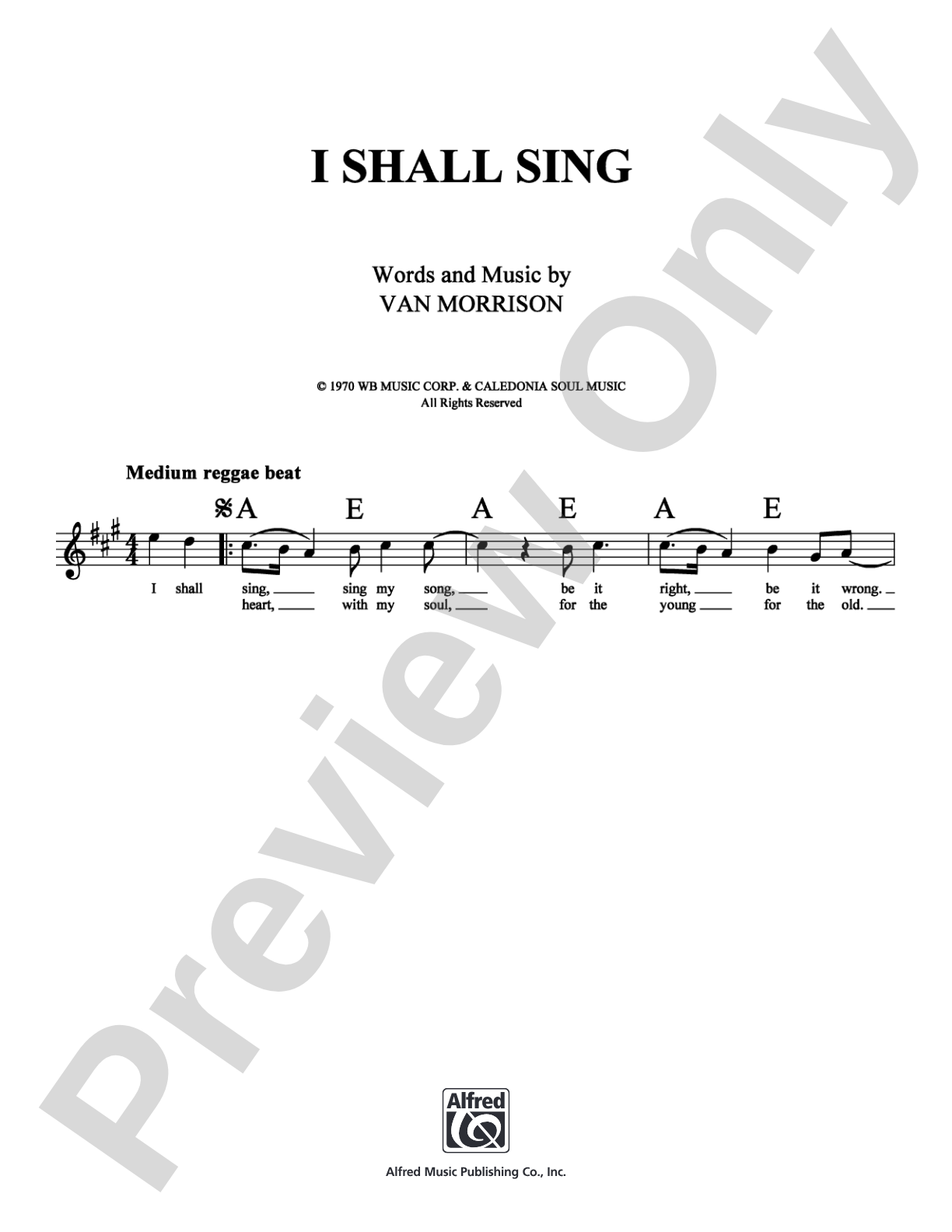 I Shall Sing: Lead Sheet Digital Sheet Music
