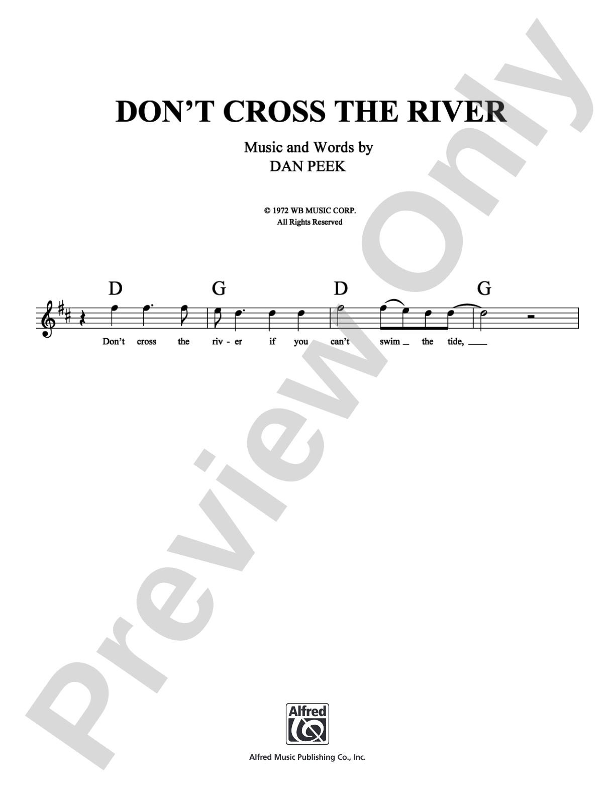 Don't Cross the River: Lead Sheet Digital Sheet Music