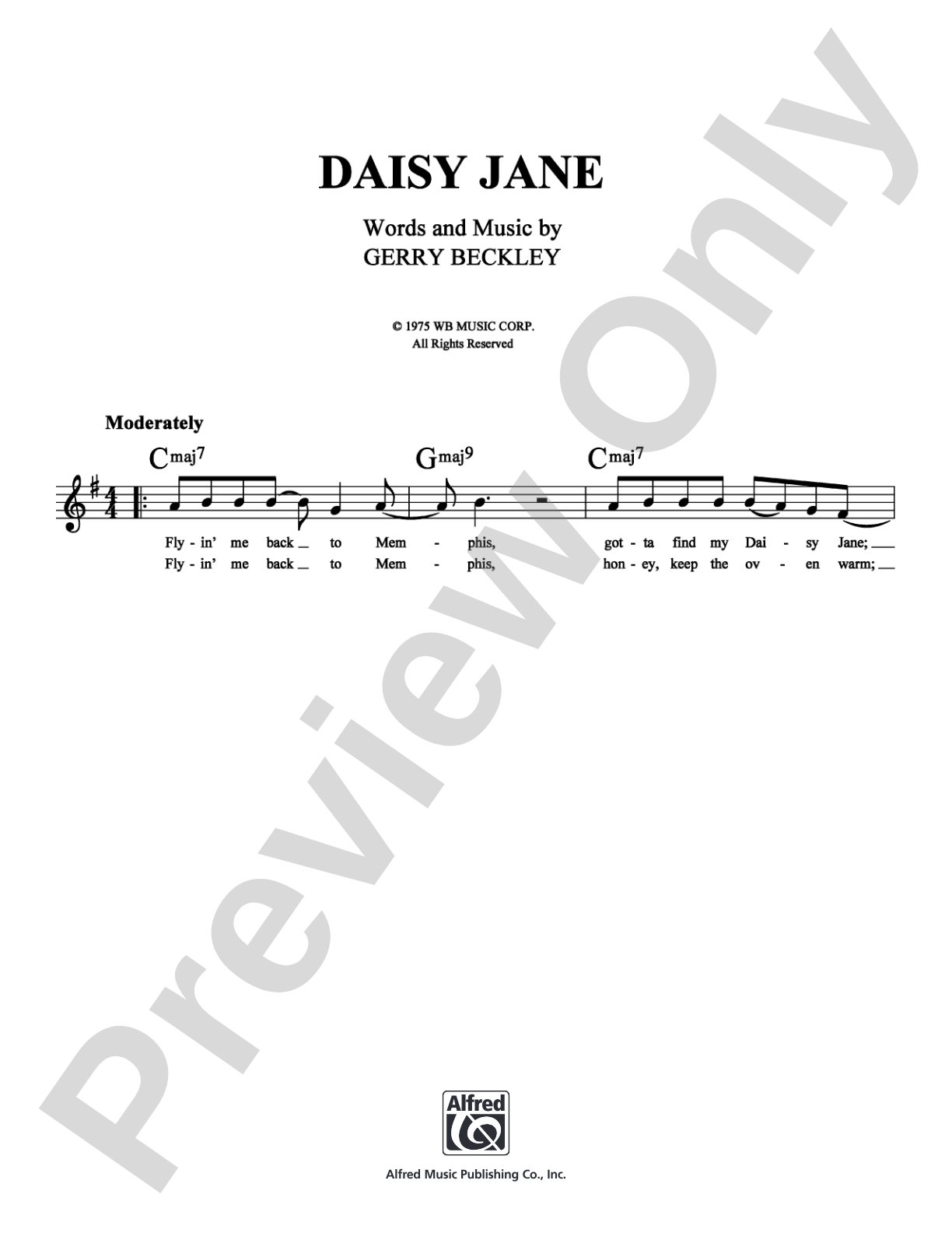 Daisy Jane: Lead Sheet Digital Sheet Music