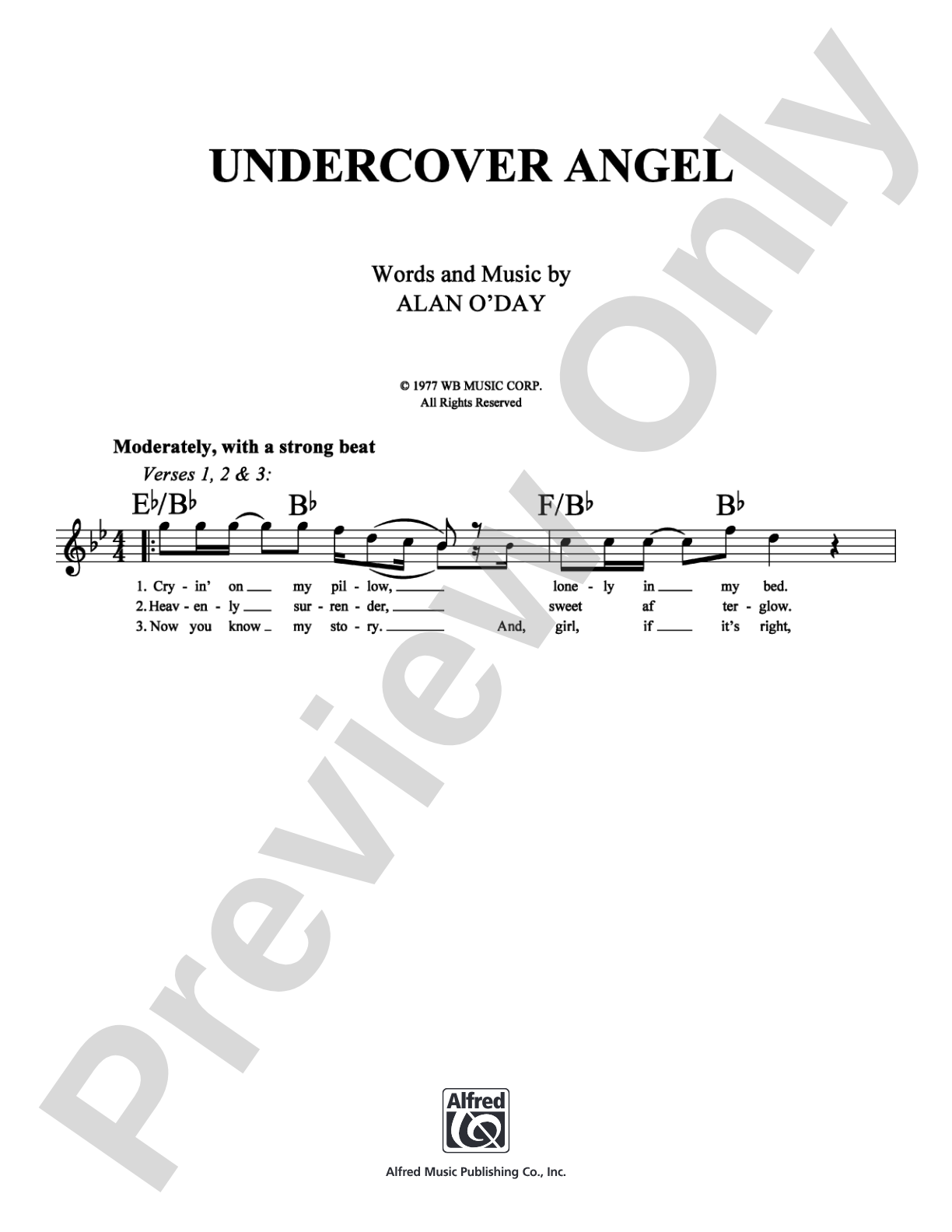 Undercover Angel: Lead Sheet Digital Sheet Music