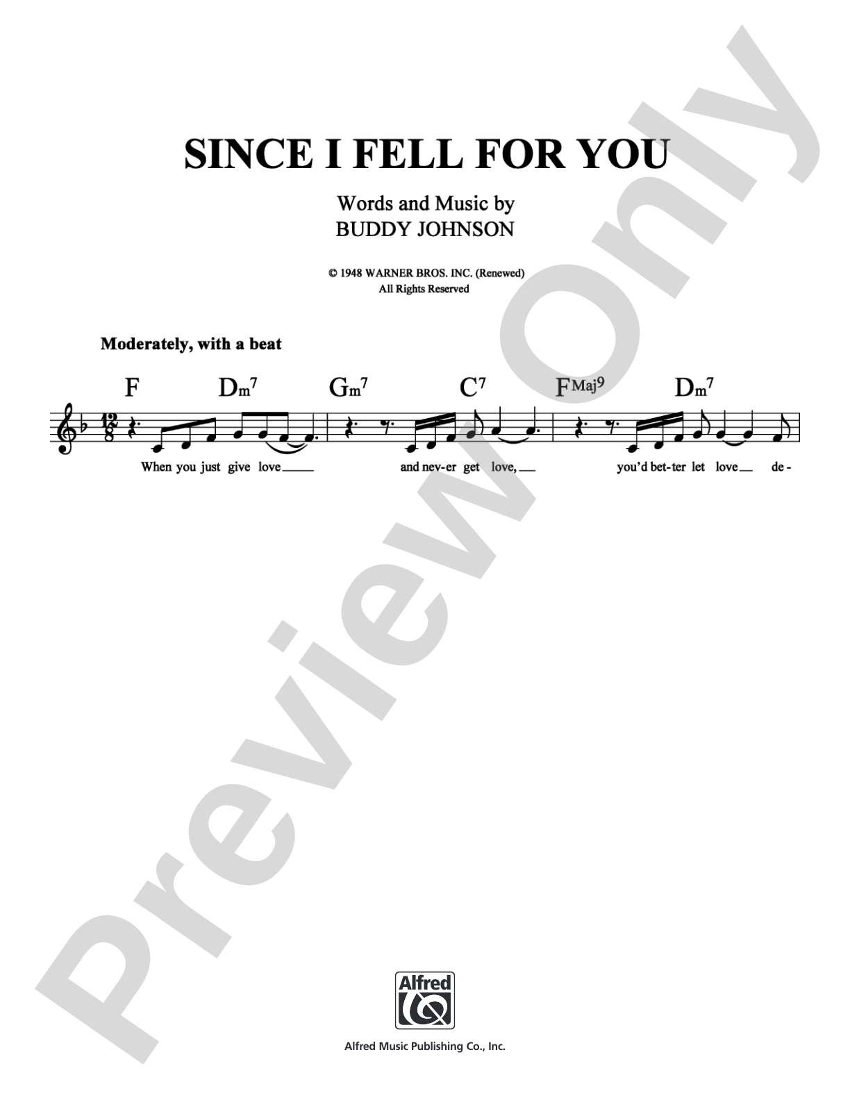 Since I Fell For You: Lead Sheet Digital Sheet Music