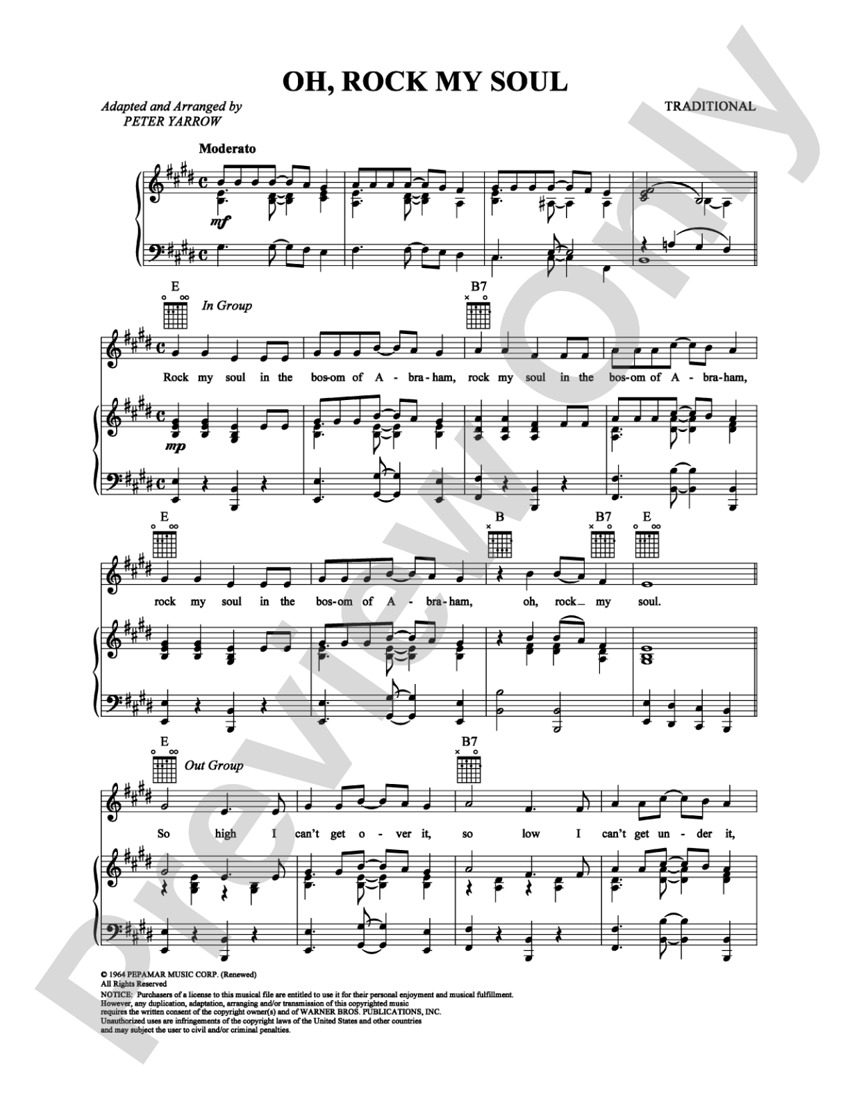 Oh, Rock My Soul: Piano/Vocal/Chords Digital Sheet Music