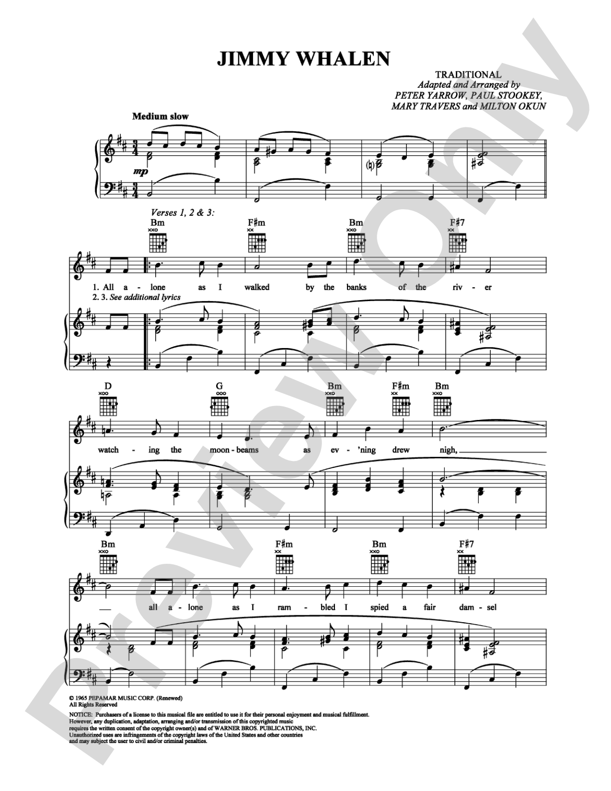 Jimmy Whalen: Piano/Vocal/Chords Digital Sheet Music