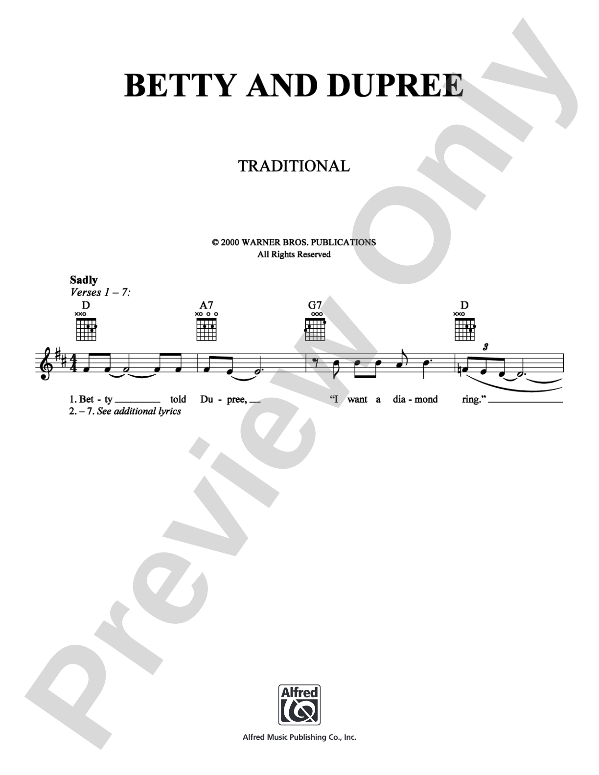 Betty and Dupree: Lead Sheet Digital Sheet Music