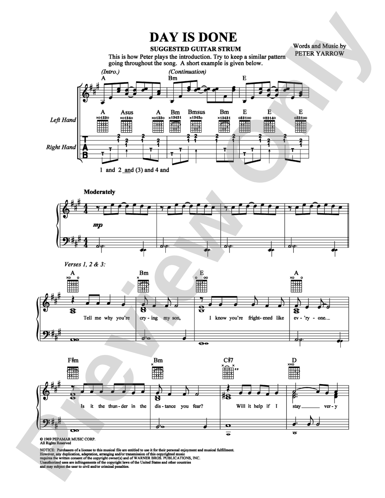 Day Is Done: Piano/Vocal/Chords Digital Sheet Music