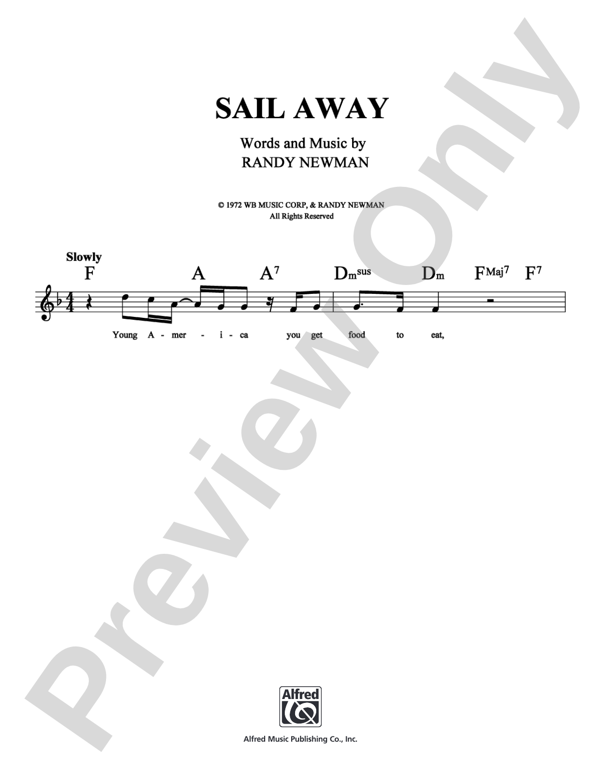 Sail Away: Lead Sheet Digital Sheet Music