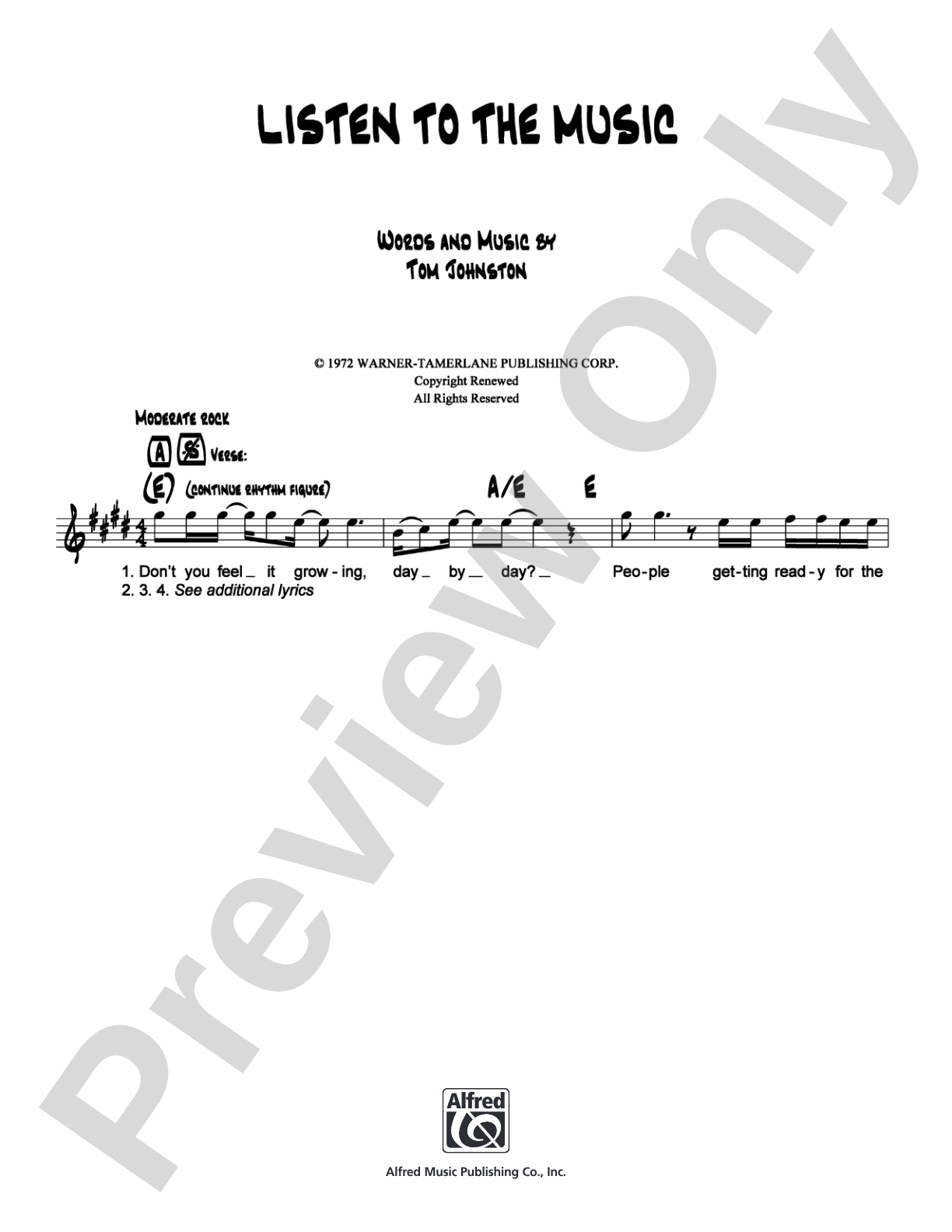 Listen to the Music: Lead Sheet Digital Sheet Music
