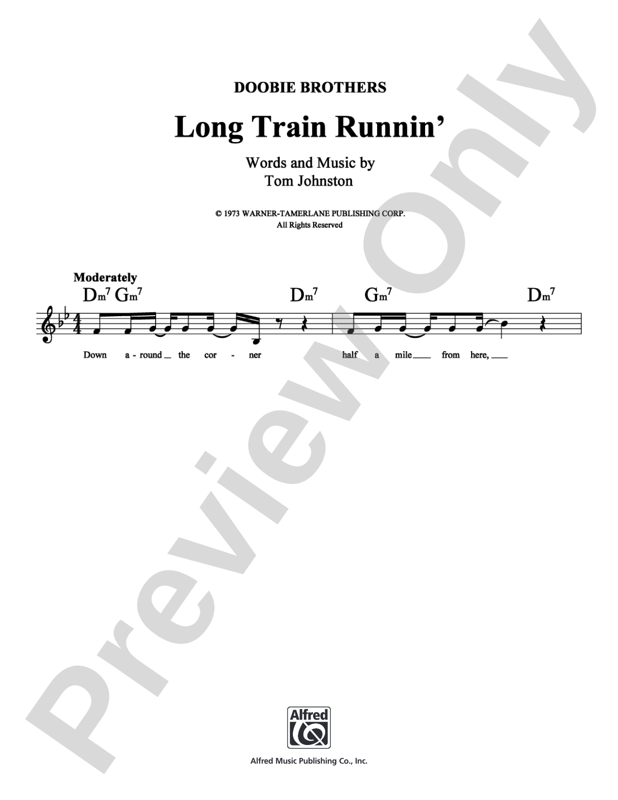Long Train Runnin': Lead Sheet Digital Sheet Music