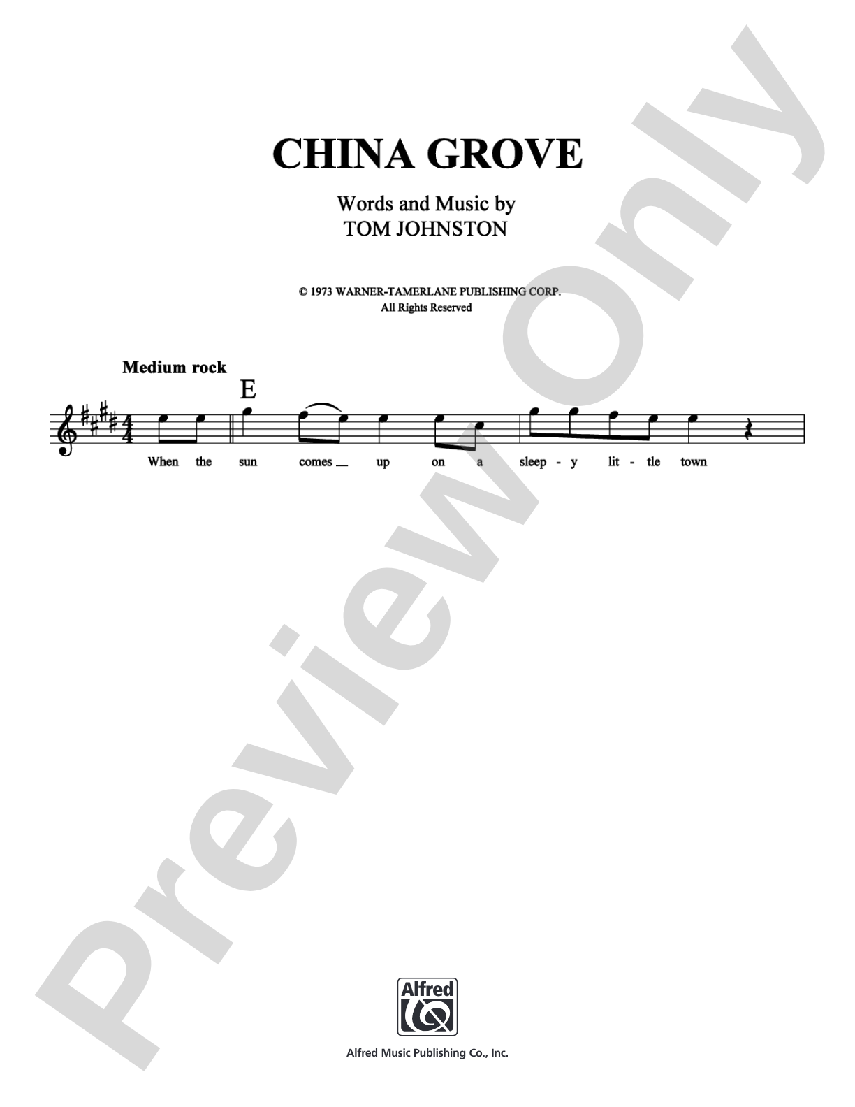 China Grove: Lead Sheet Digital Sheet Music