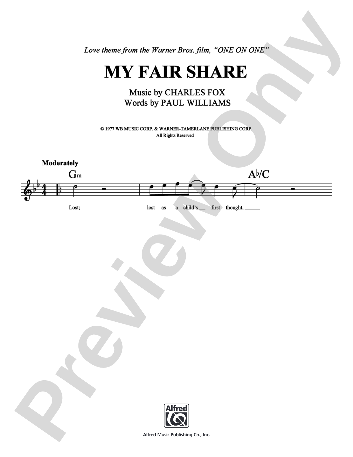 My Fair Share: Lead Sheet Digital Sheet Music
